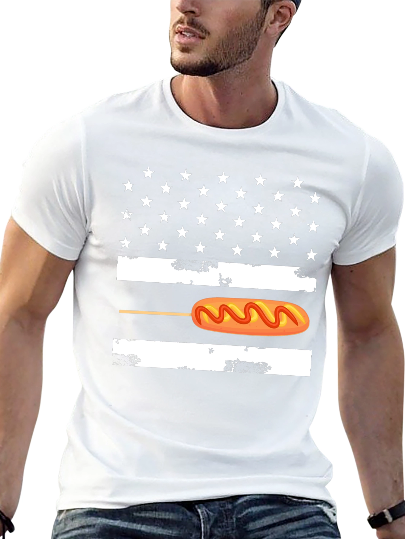 Corn Dog American Flag Graphic Tee