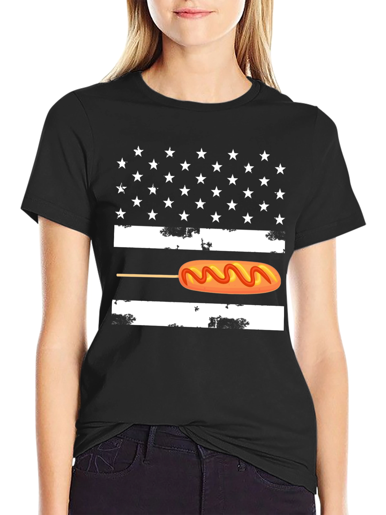Corn Dog American Flag Graphic Tee