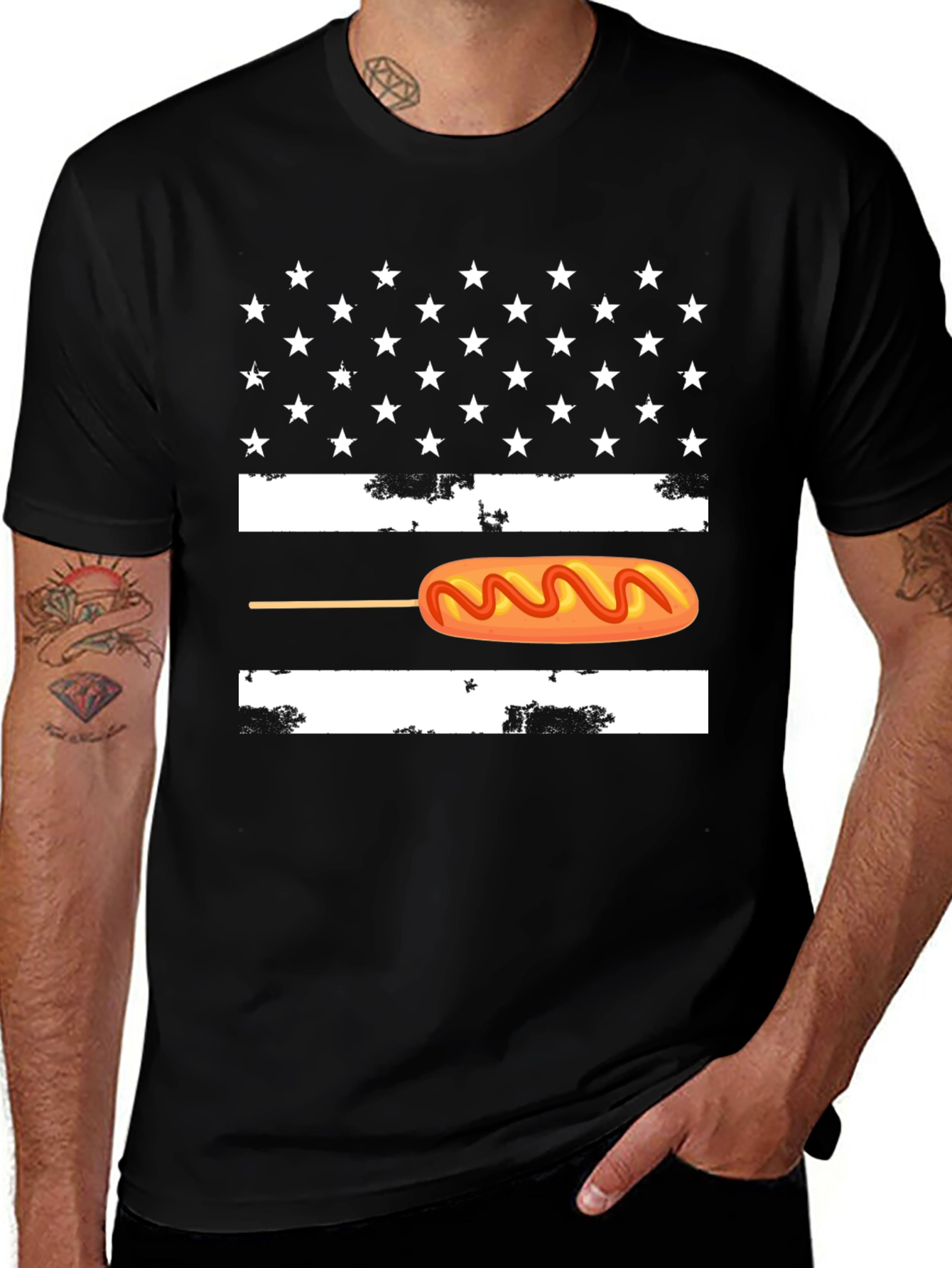 Corn Dog American Flag Graphic Tee