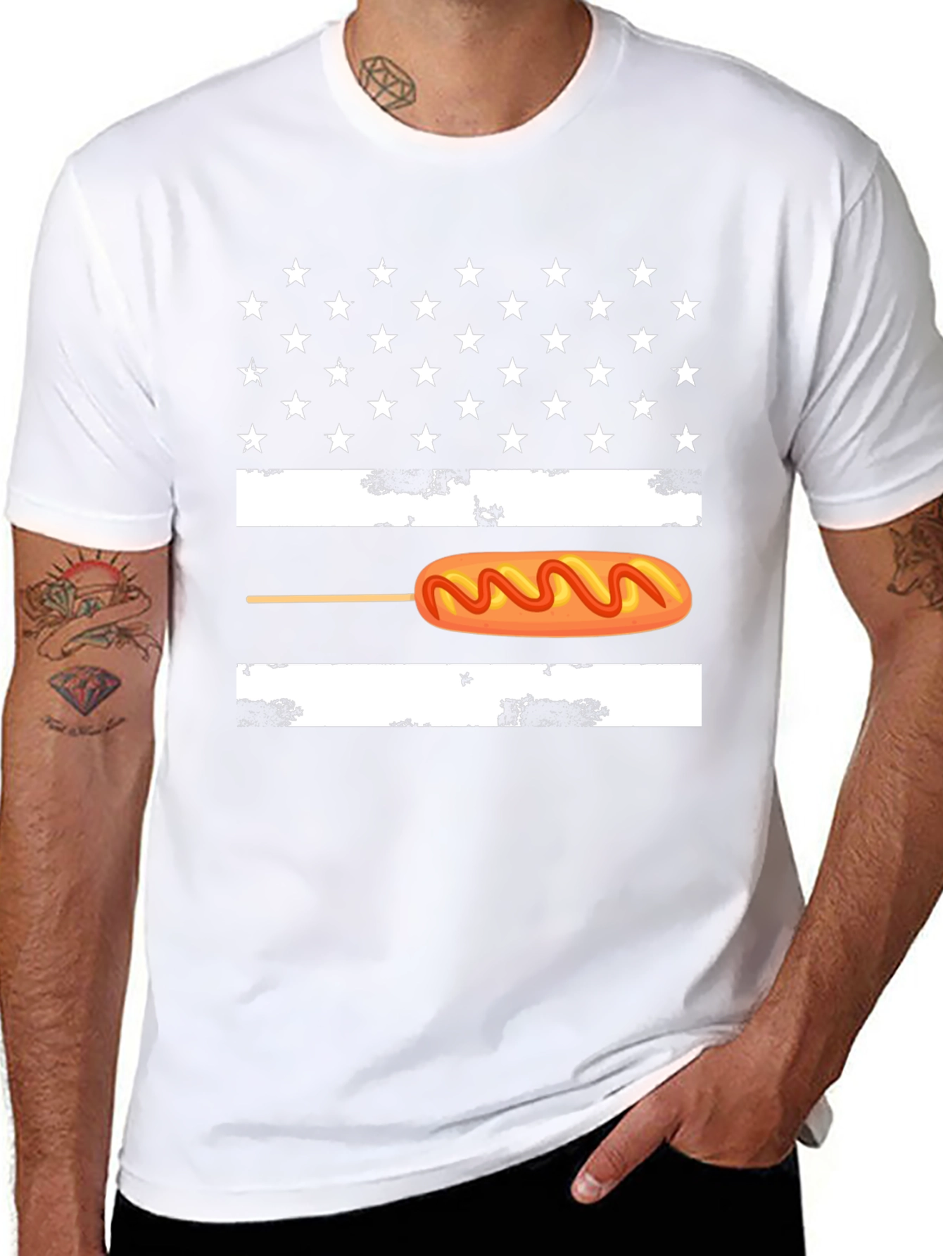Corn Dog American Flag Graphic Tee