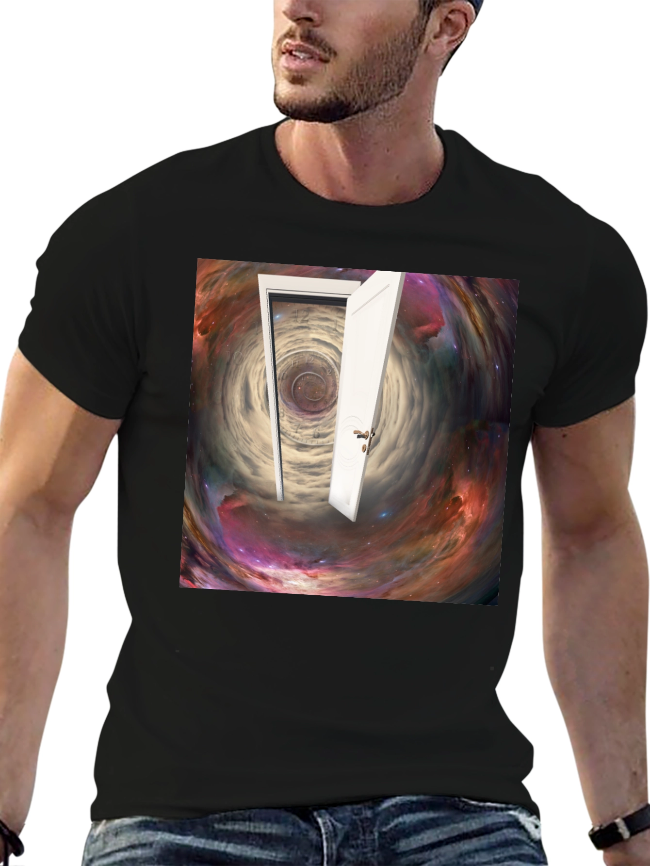 Surreal Doorway Galaxy Graphic T-Shirt
