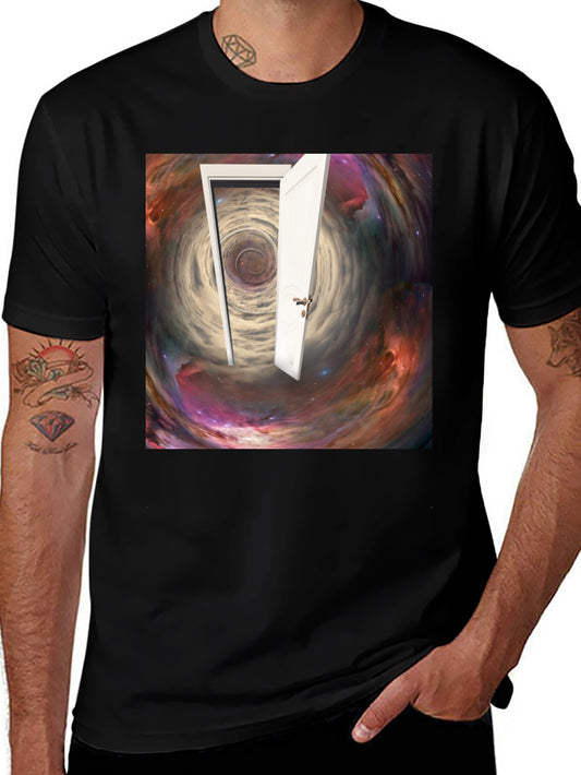 Surreal Doorway Galaxy Graphic T-Shirt