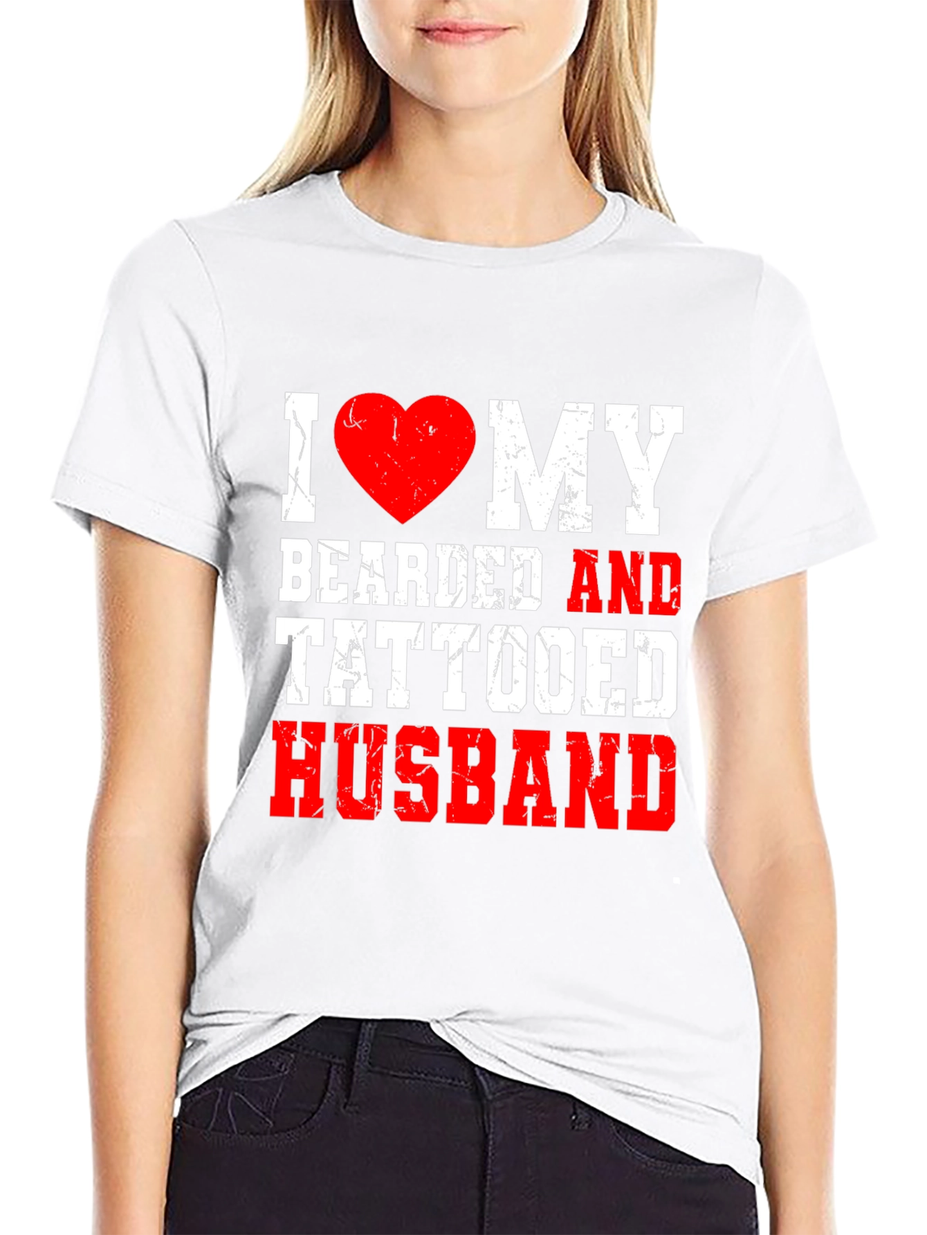 I Love My Bearded and Tattooed Husband T-Shirt
