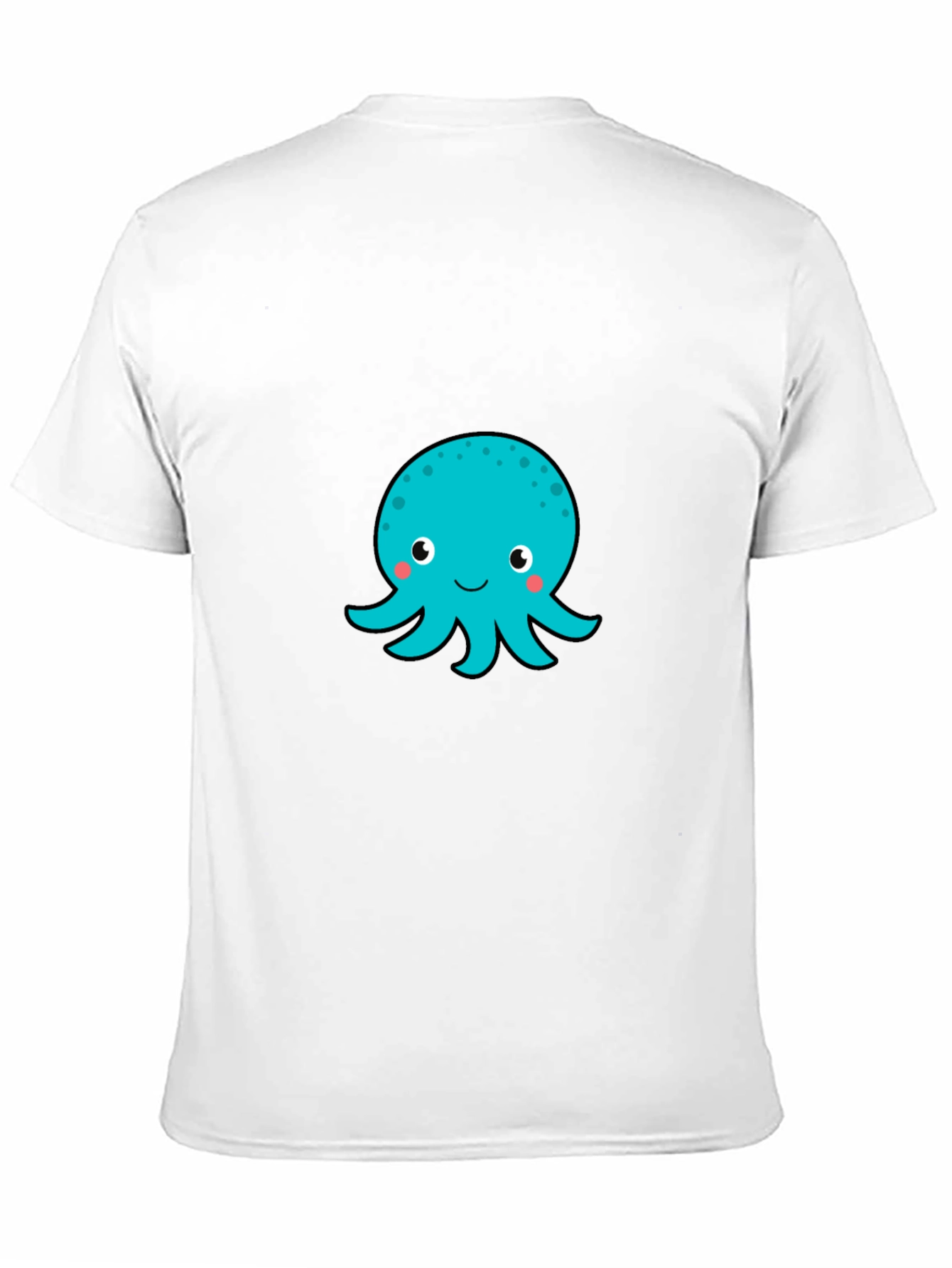 Cute Octopus Graphic T-Shirt - Black Cotton Blend
