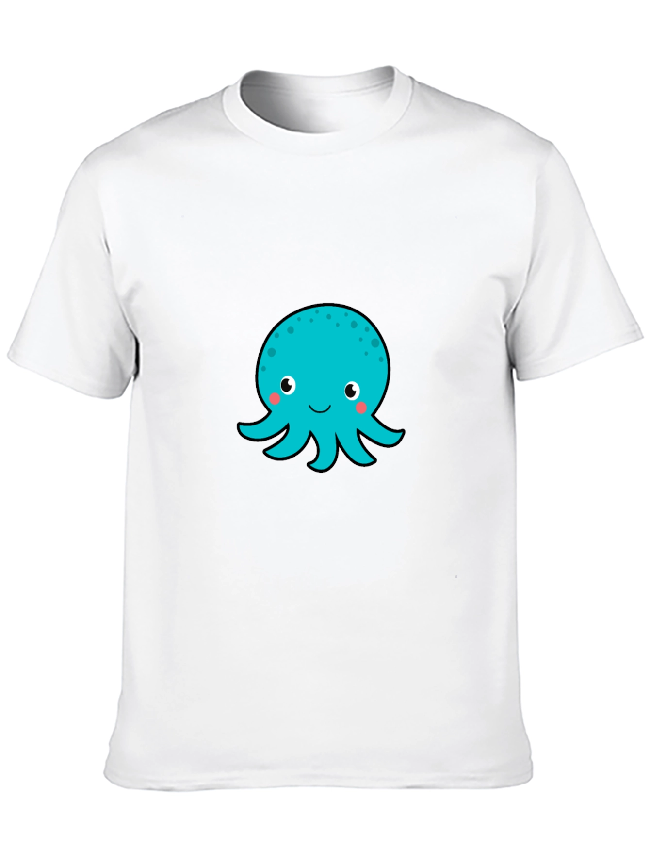Cute Octopus Graphic T-Shirt - Black Cotton Blend