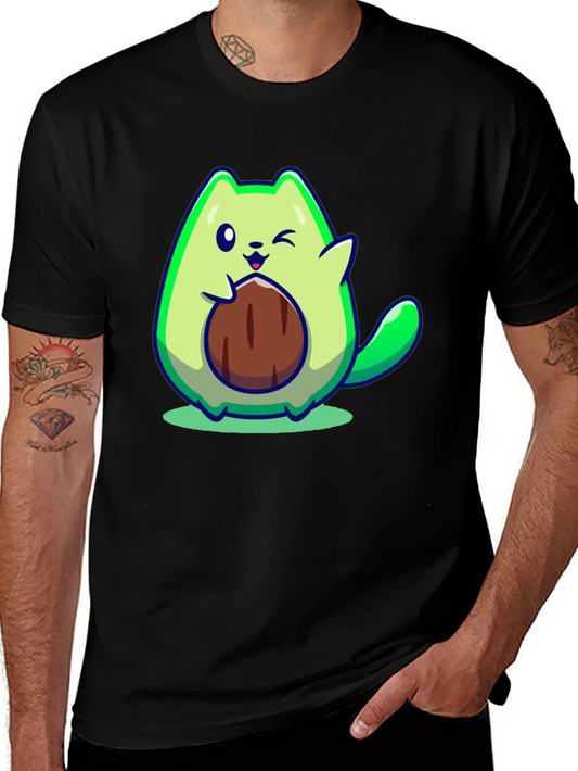 Avocado Cat Graphic Tee - Cute & Funny!