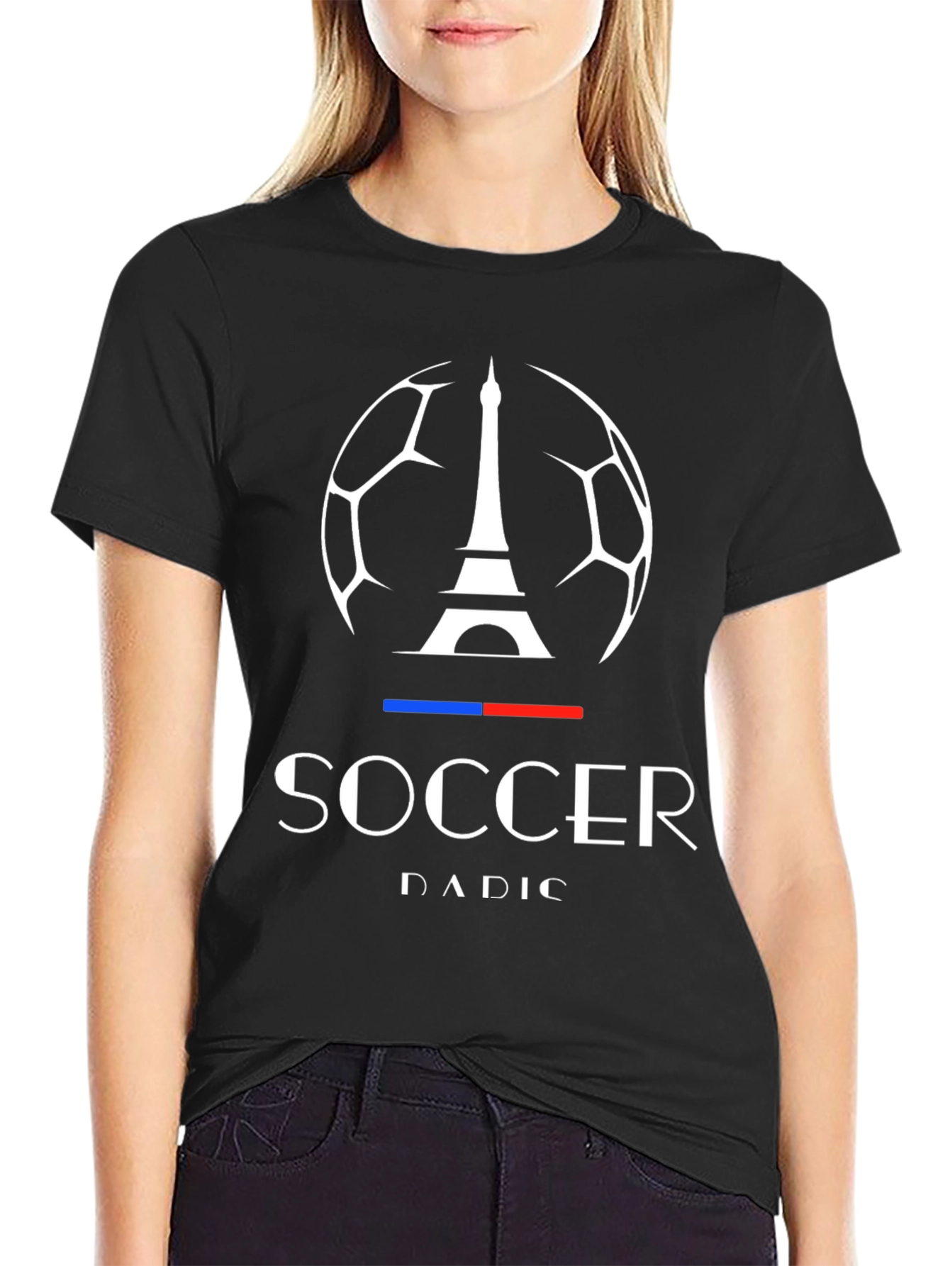 Paris Soccer T-Shirt - Mens Black Graphic Tee