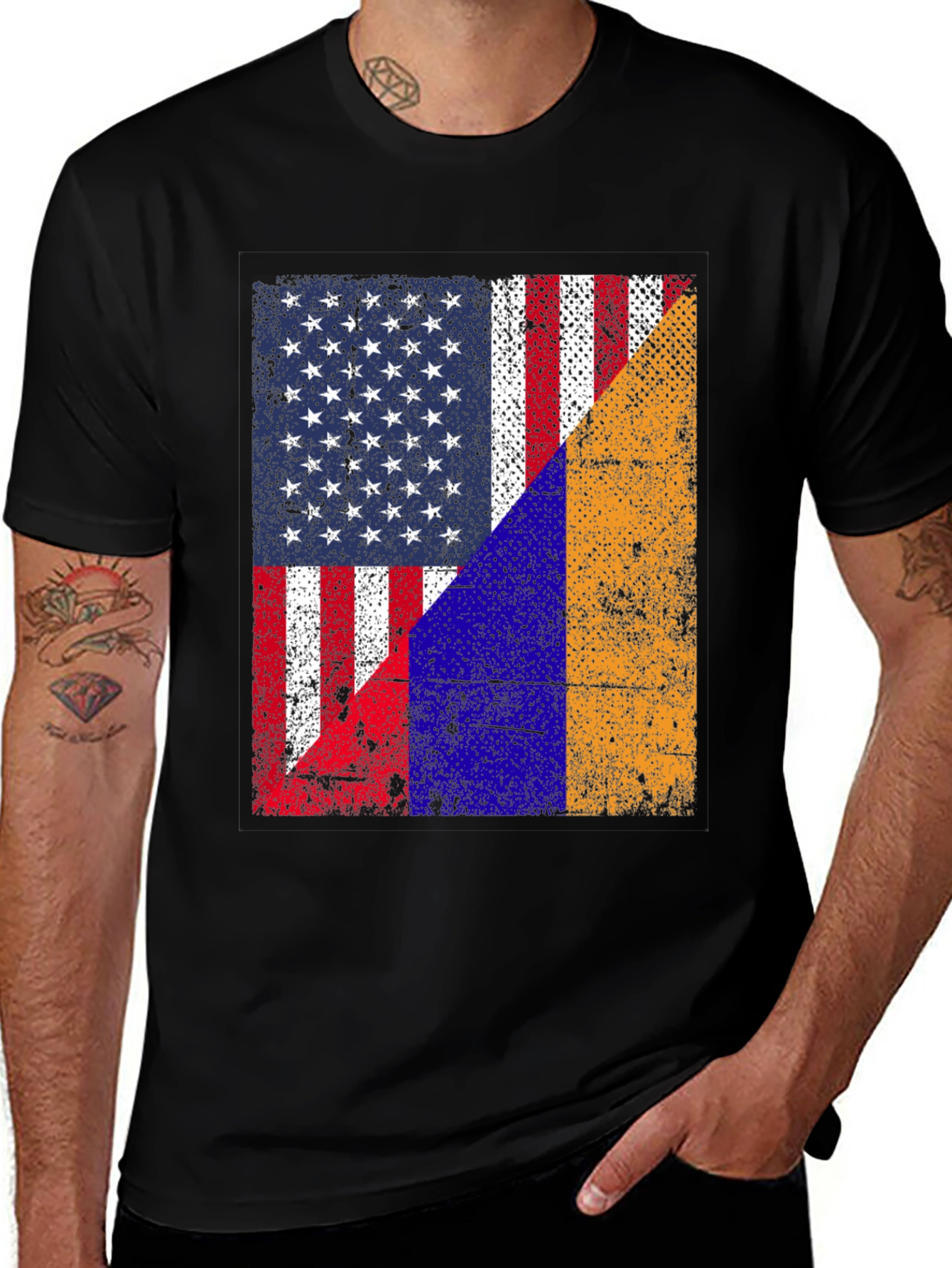 USA and Armenia Flag T-Shirt