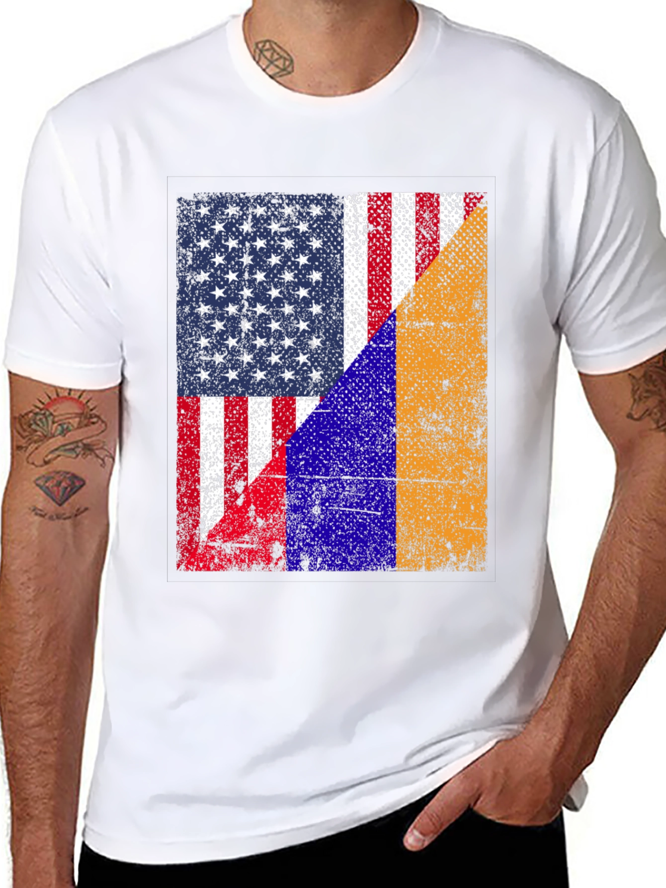 USA and Armenia Flag T-Shirt