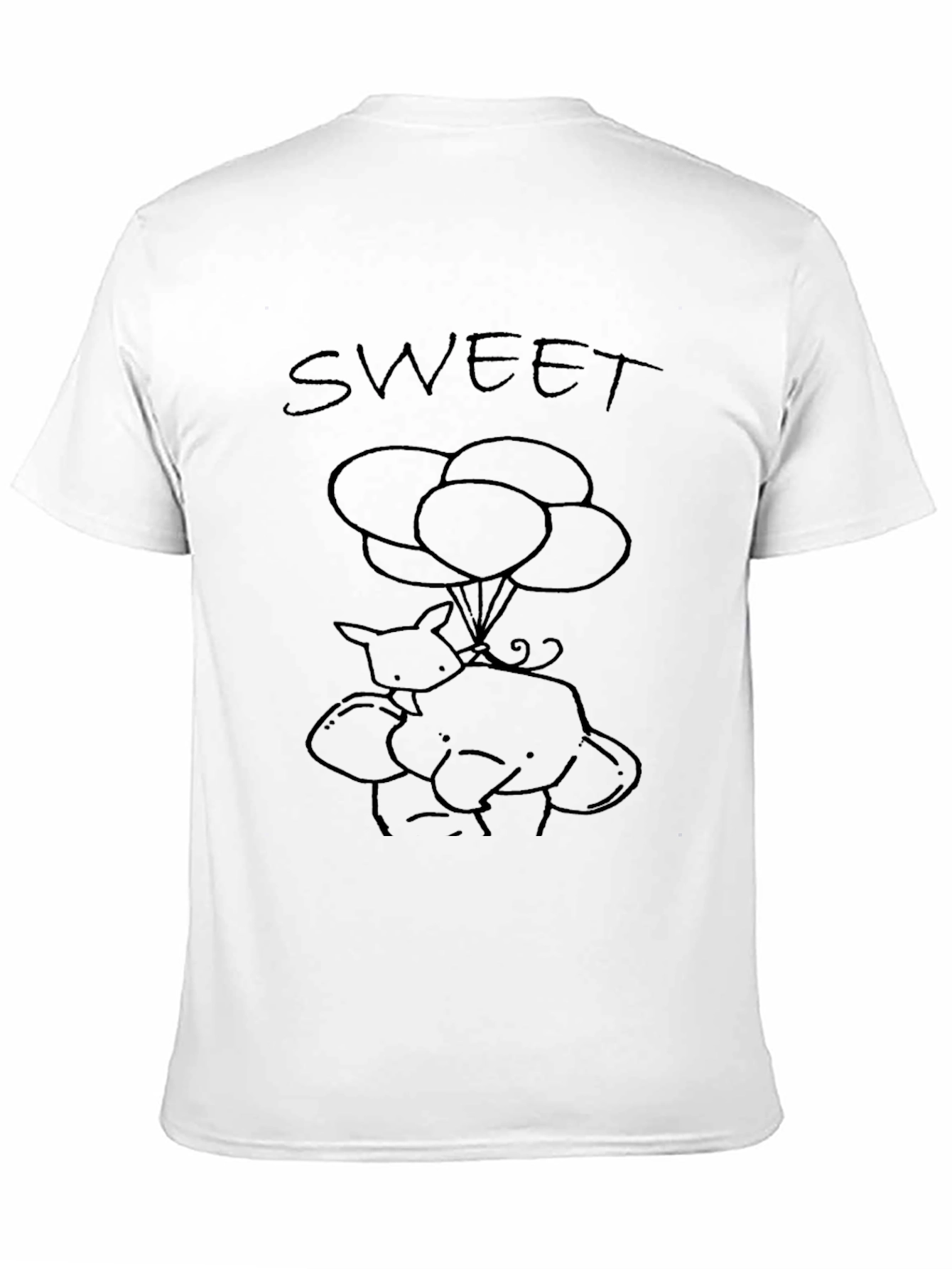 Sweet Elephant and Fox Graphic Tee - Black