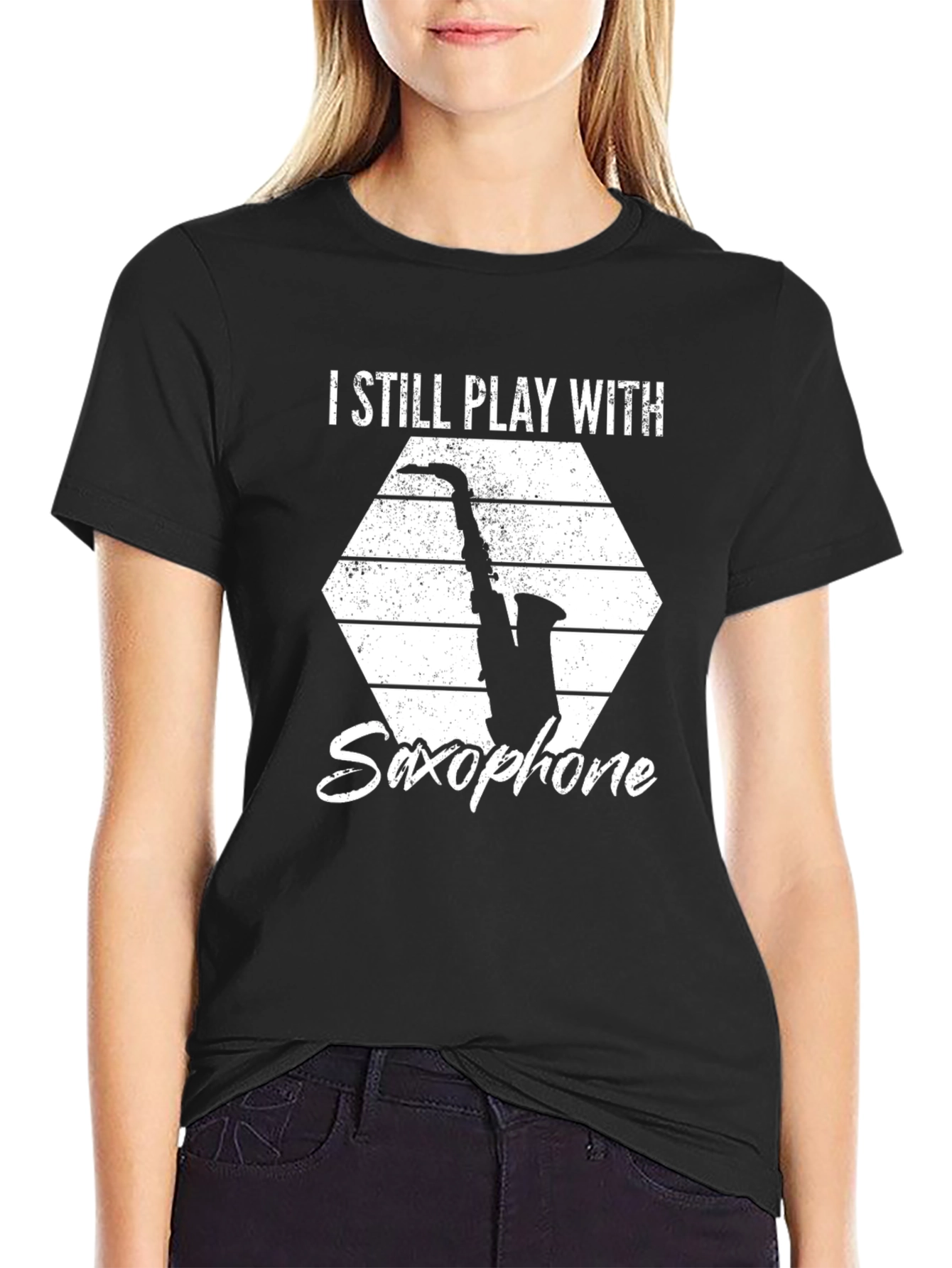 I Still Play With Saxophone Black T-Shirt