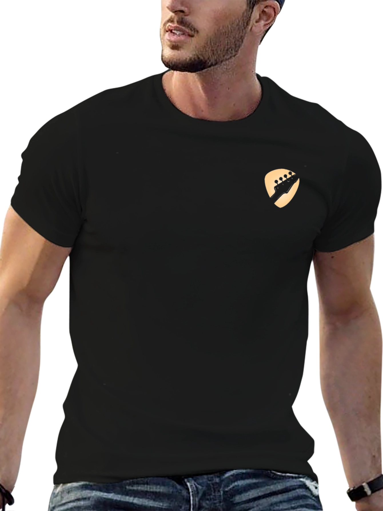 Guitar Pick Graphic Tee - Black
