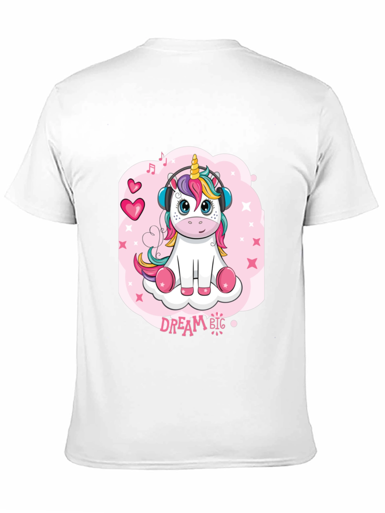 Cute Unicorn Dream Big Black T-Shirt