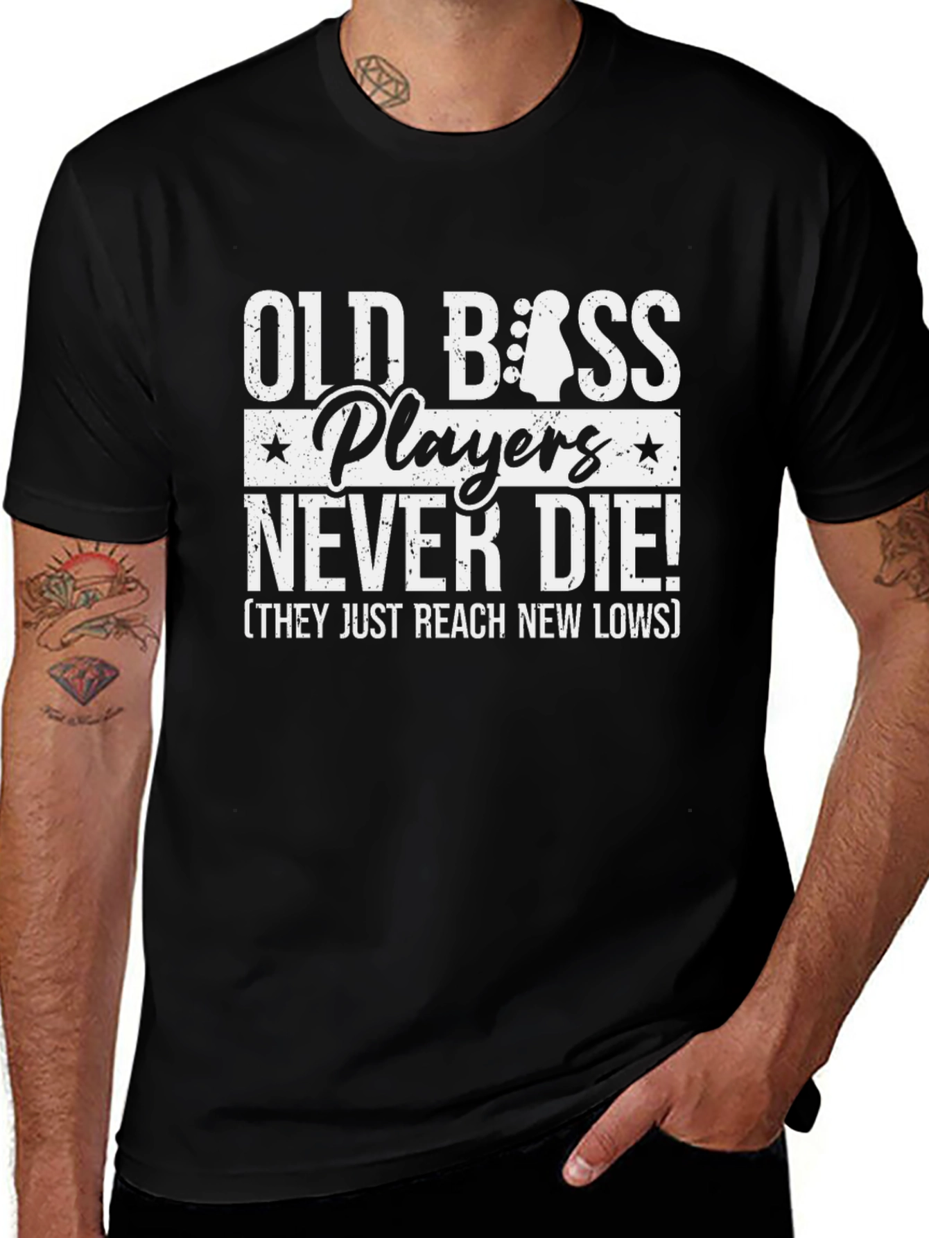 Old Bass Players Never Die T-Shirt