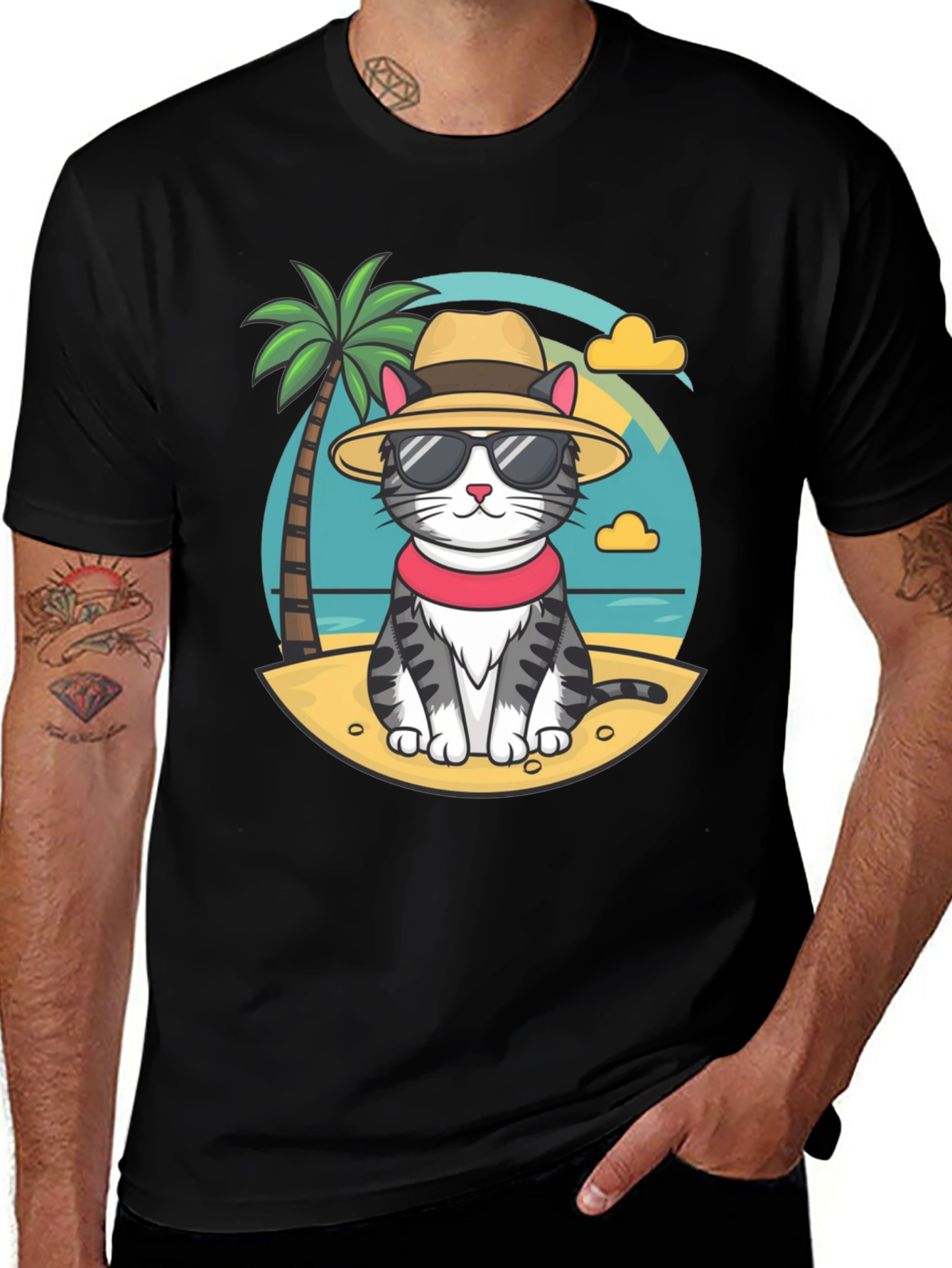 Cat Beach T-Shirt: Cool Summer Style!
