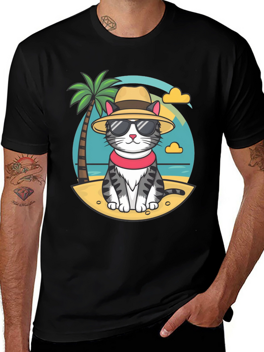 Cat Beach T-Shirt: Cool Summer Style!