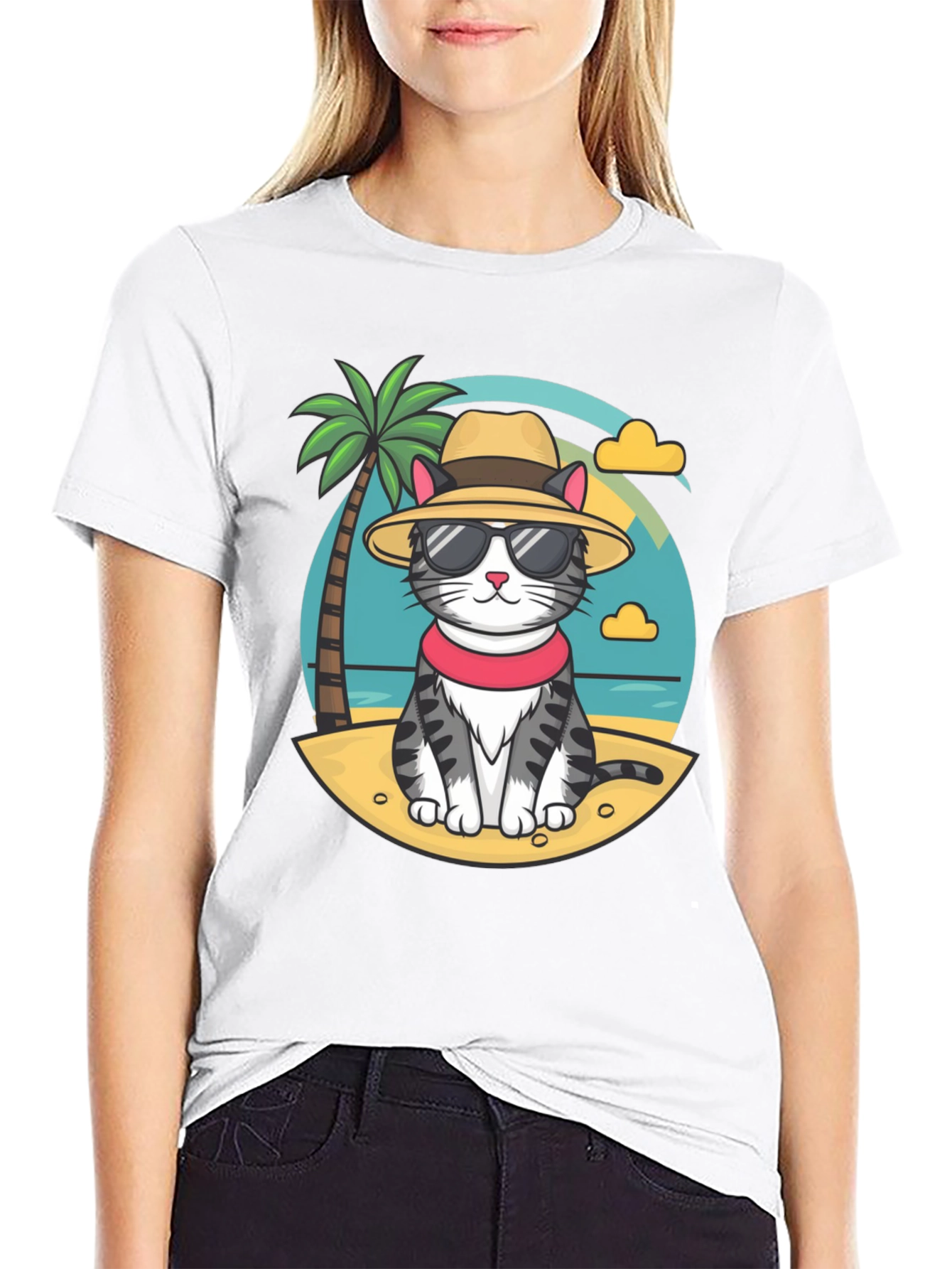 Cat Beach T-Shirt: Cool Summer Style!