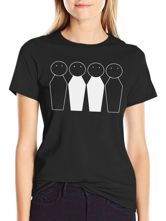 Stick Figure Lineup Graphic Tee - Black