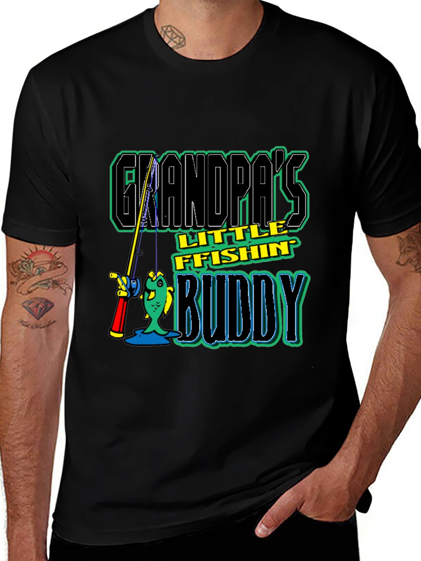 Grandpas Little Fishing Buddy T-Shirt