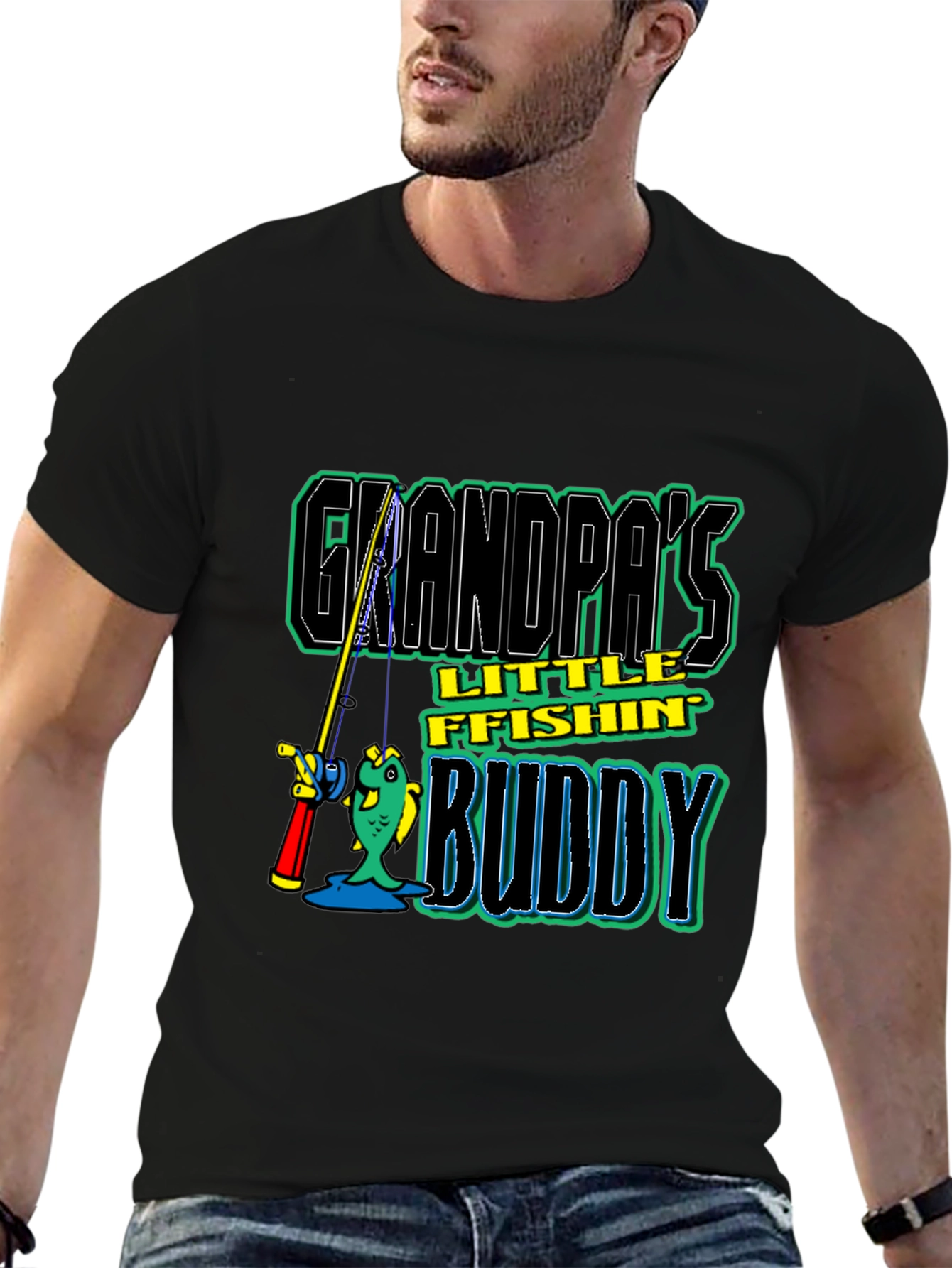 Grandpas Little Fishing Buddy T-Shirt