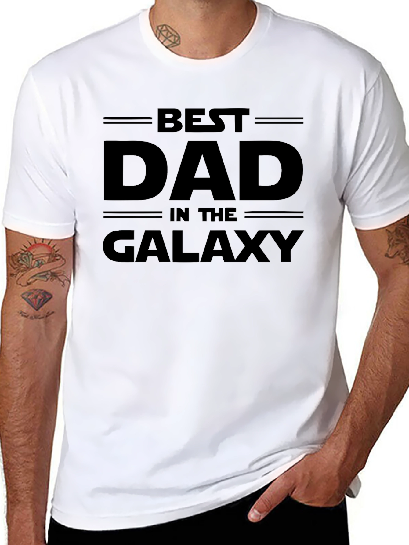 Best Dad in the Galaxy Black T-Shirt