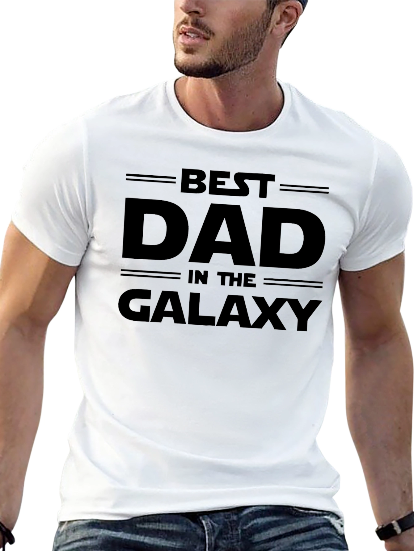 Best Dad in the Galaxy Black T-Shirt
