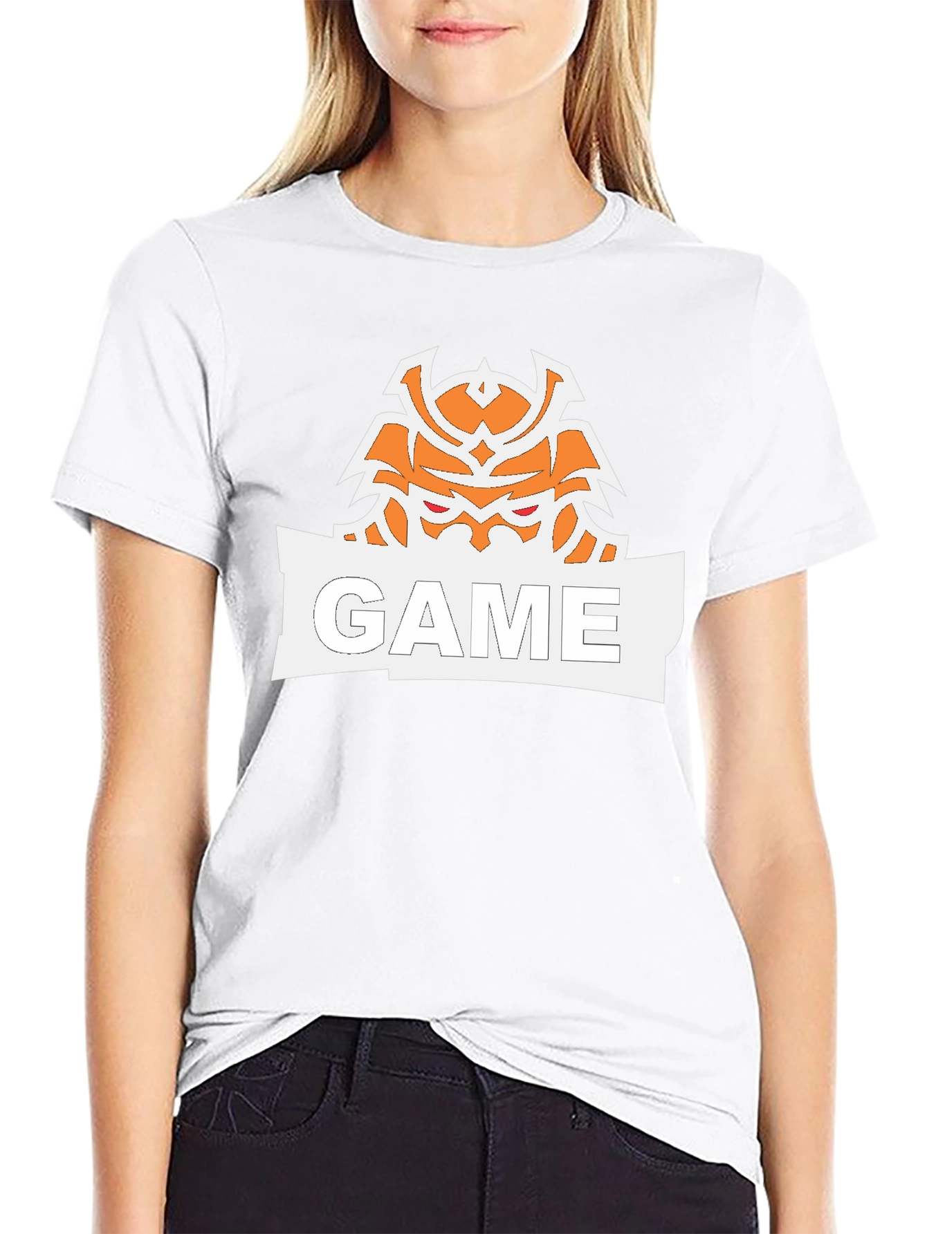 Game Samurai Graphic Print Black T-Shirt