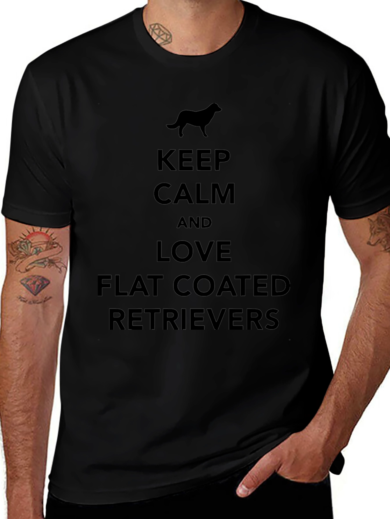 Keep Calm Flat Coated Retrievers Black T-Shirt