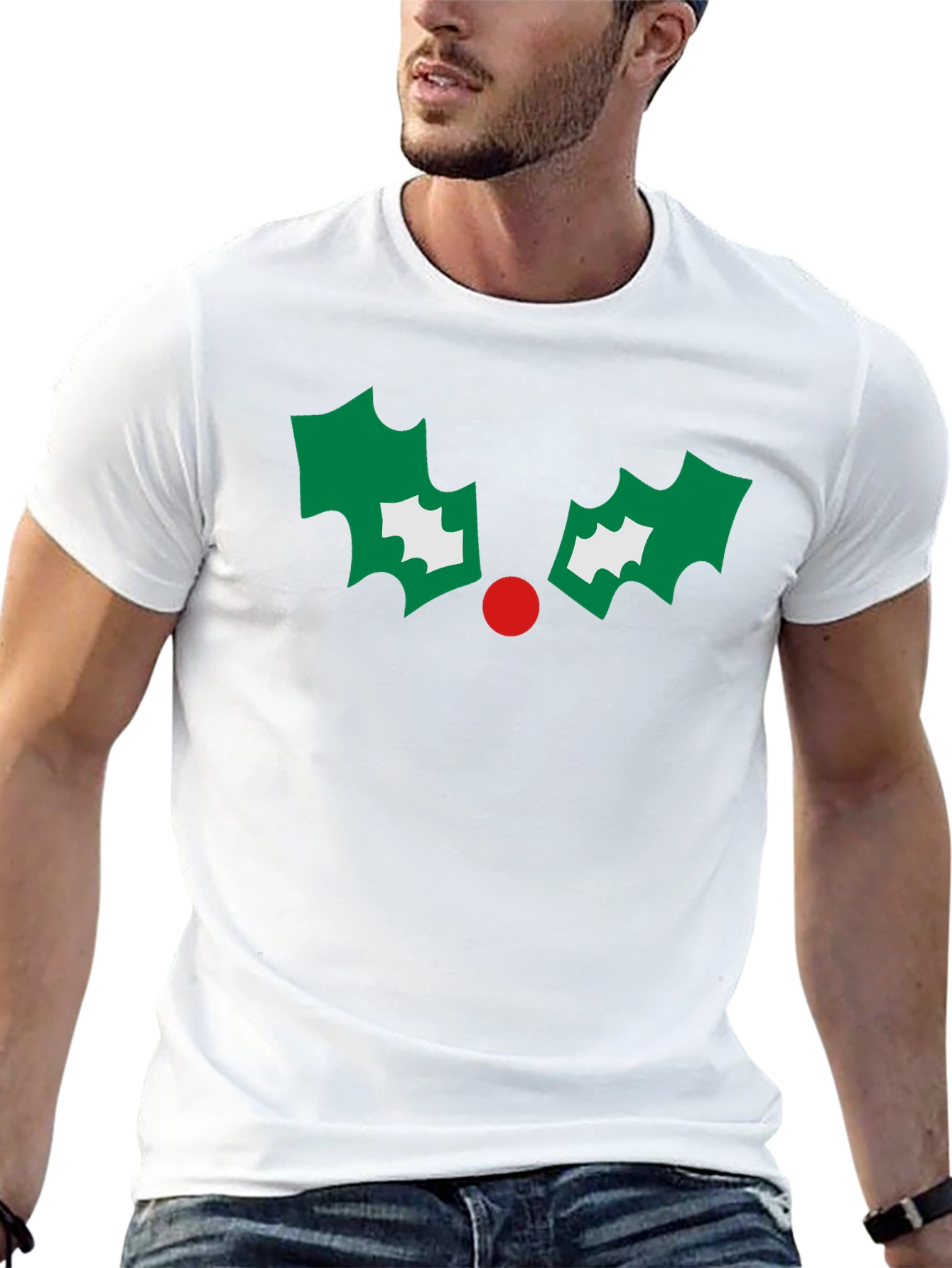 Festive Holly Graphic Tee - Holiday Cheer