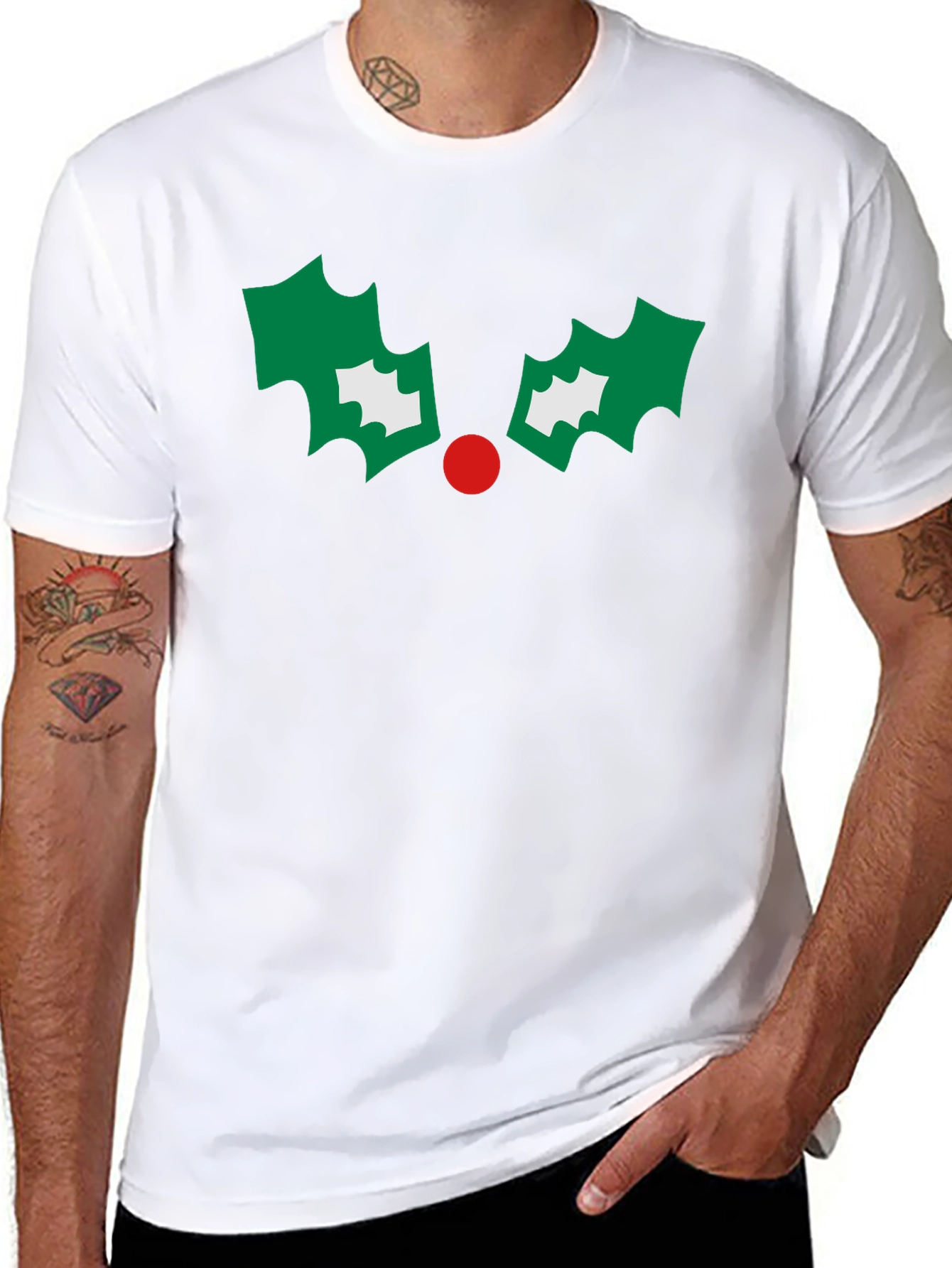 Festive Holly Graphic Tee - Holiday Cheer