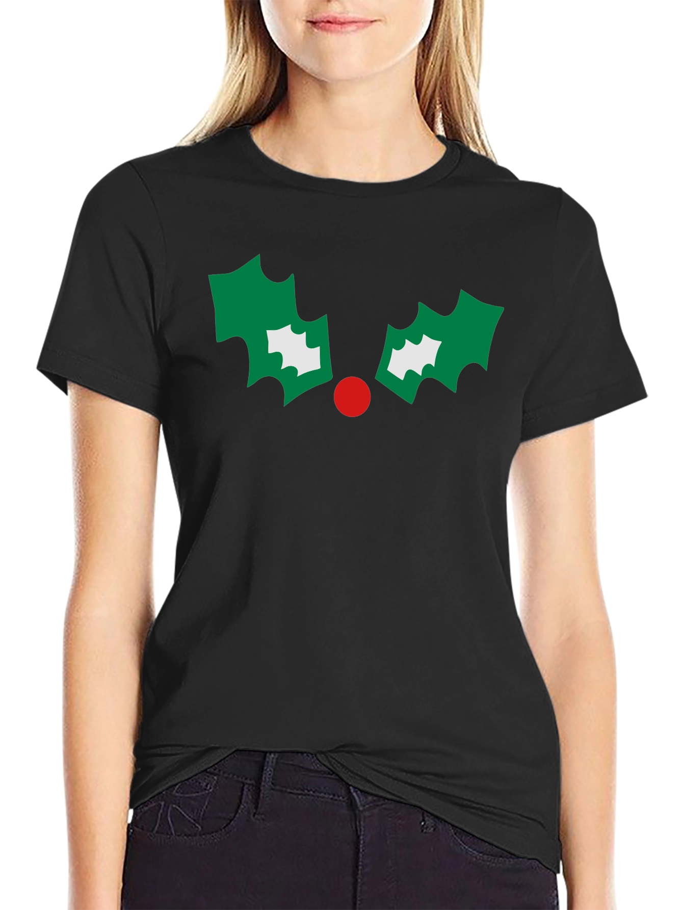 Festive Holly Graphic Tee - Holiday Cheer