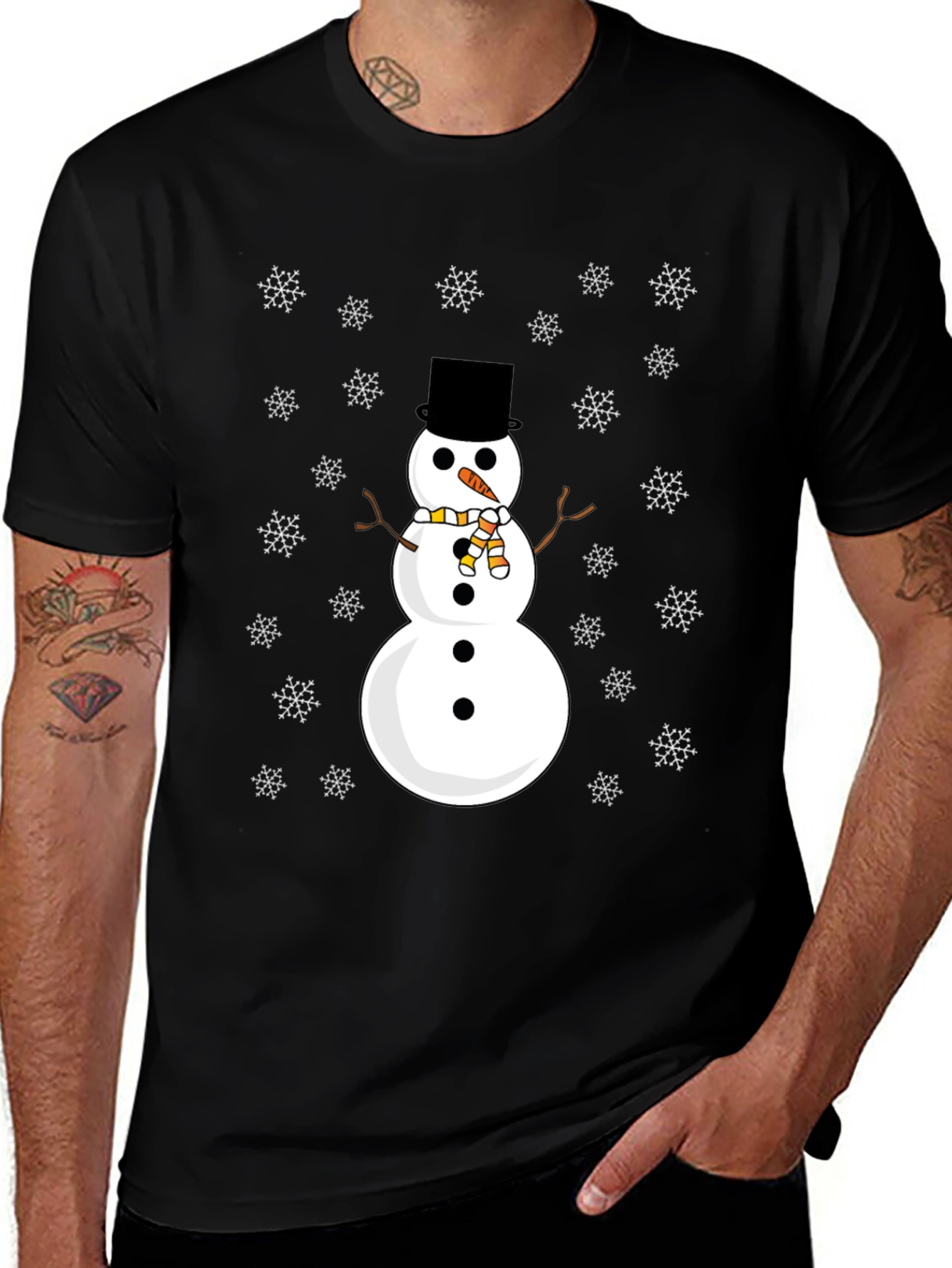 Snowman Graphic Tee - Festive Holiday Shirt