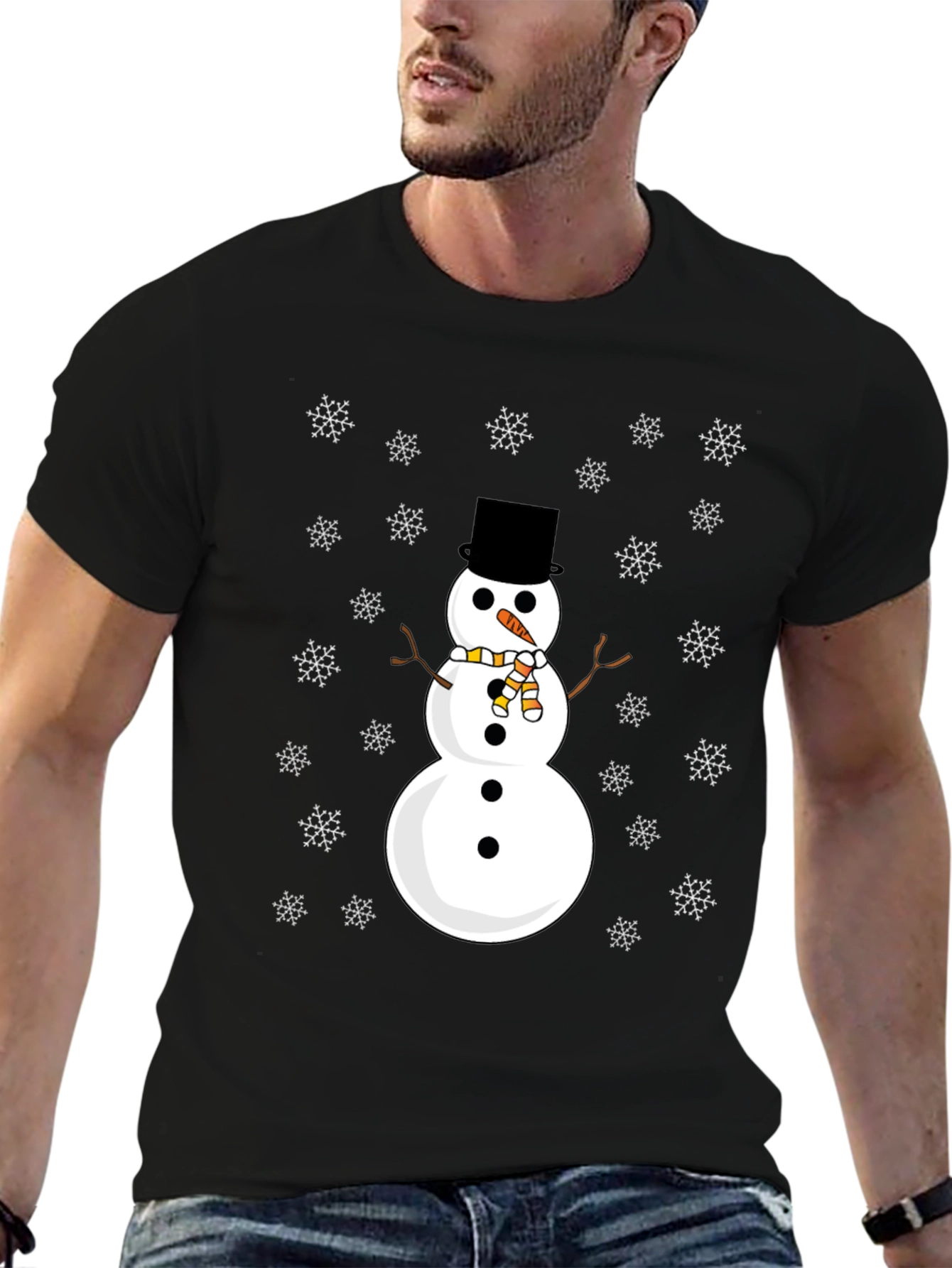 Snowman Graphic Tee - Festive Holiday Shirt