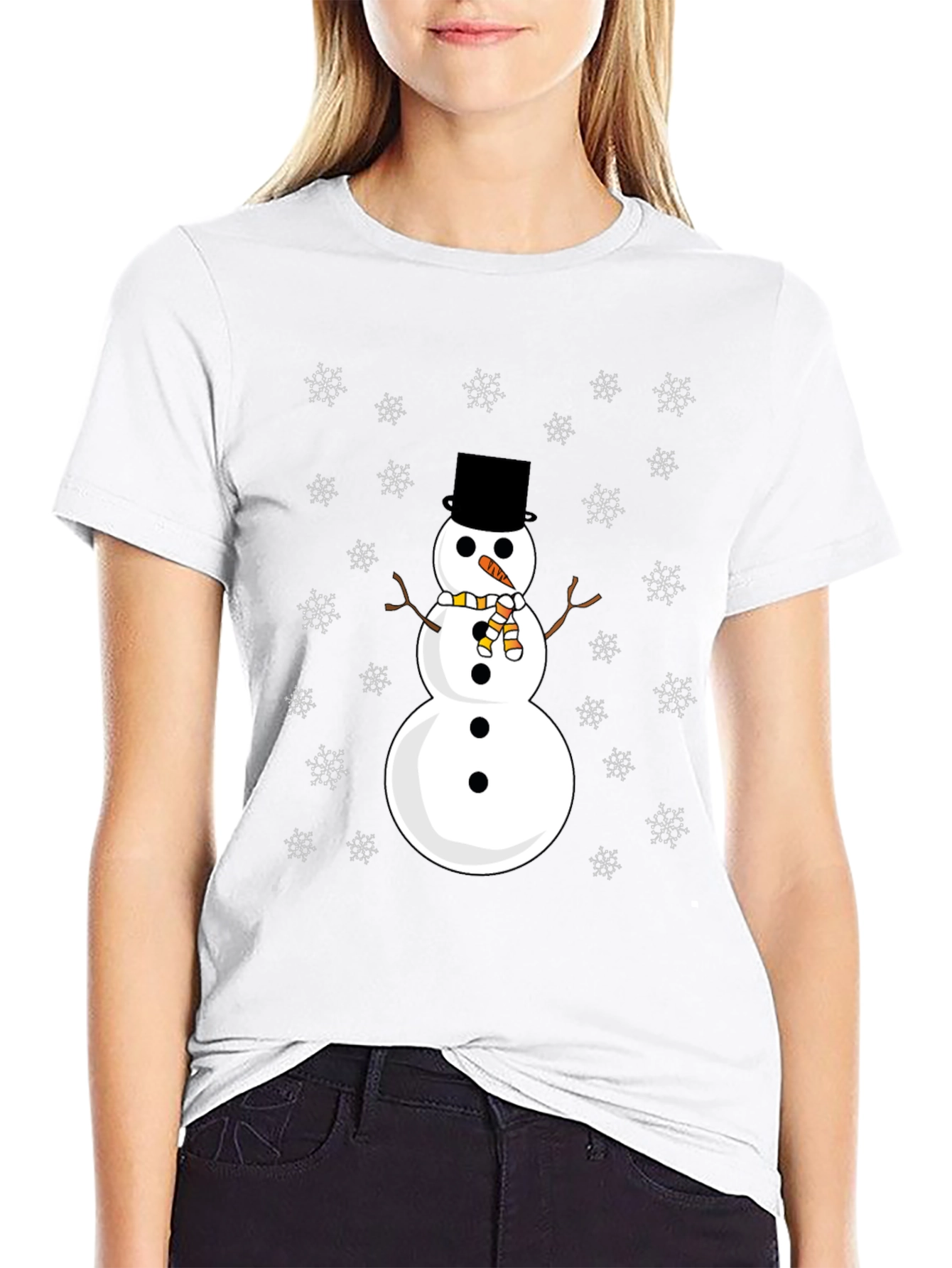 Snowman Graphic Tee - Festive Holiday Shirt