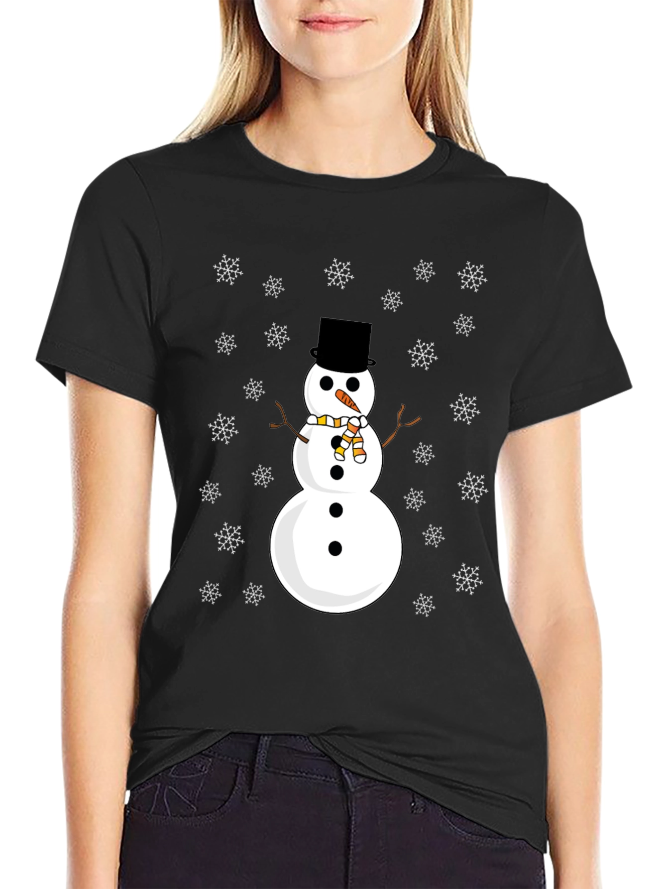 Snowman Graphic Tee - Festive Holiday Shirt