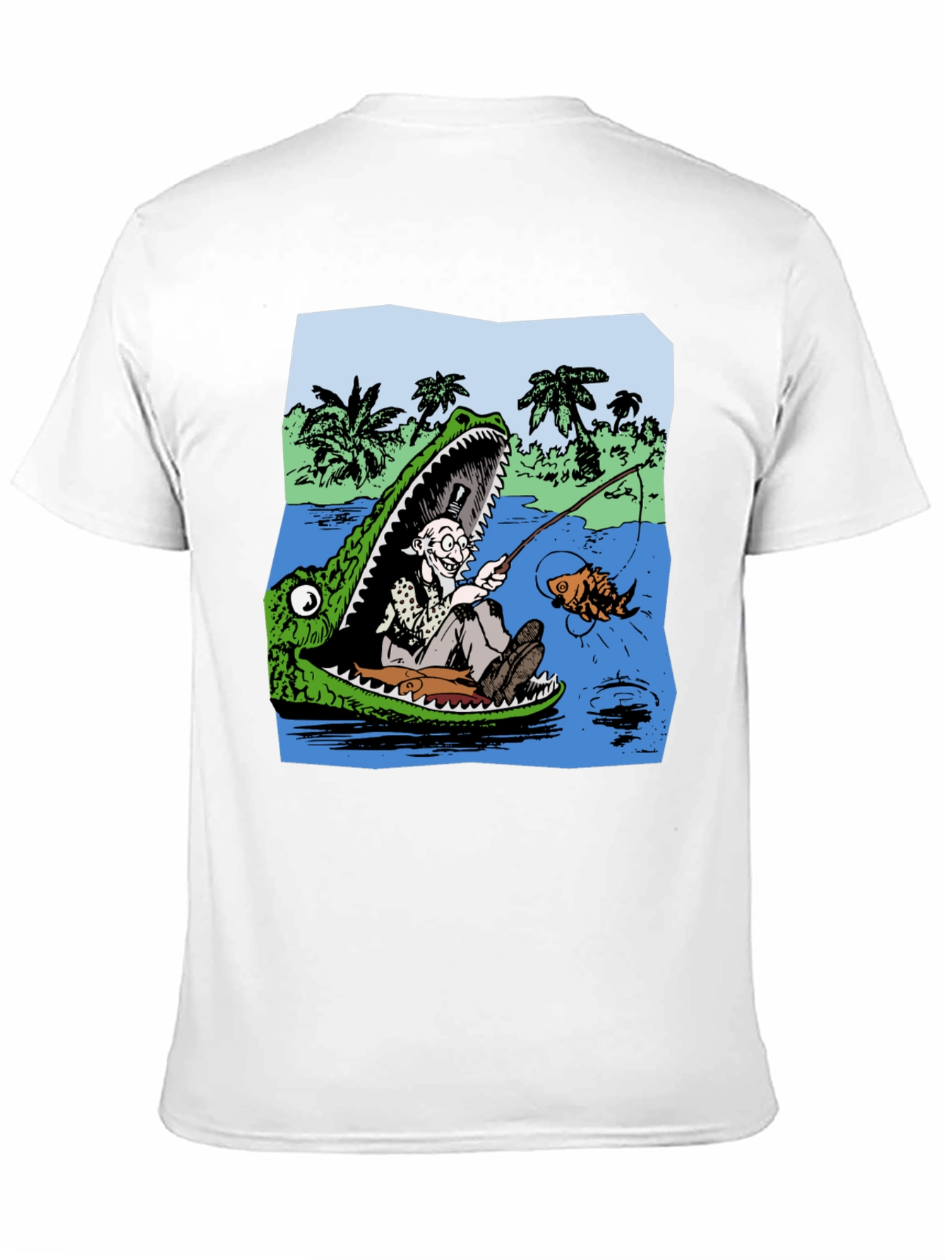 Crocodile Fisherman Graphic Tee