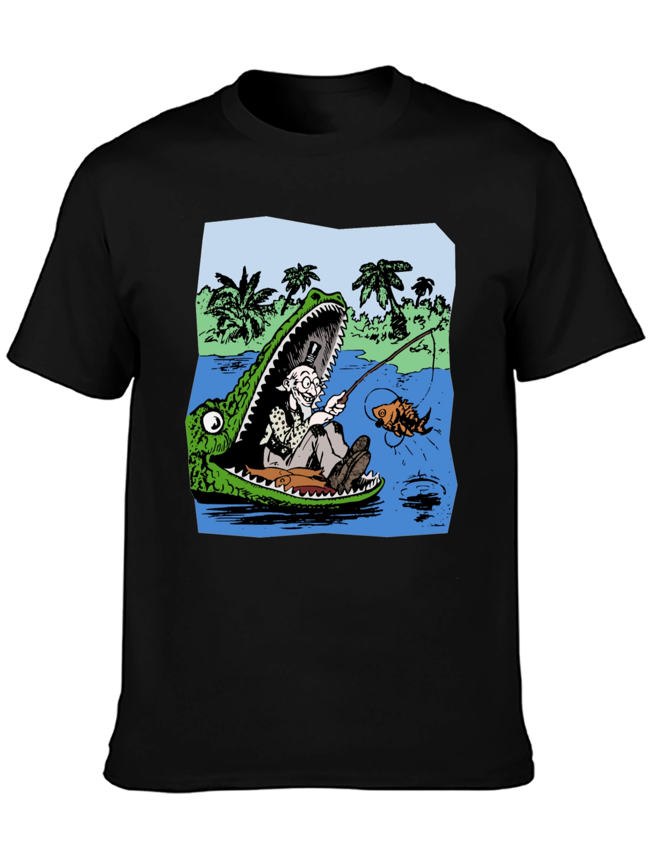 Crocodile Fisherman Graphic Tee