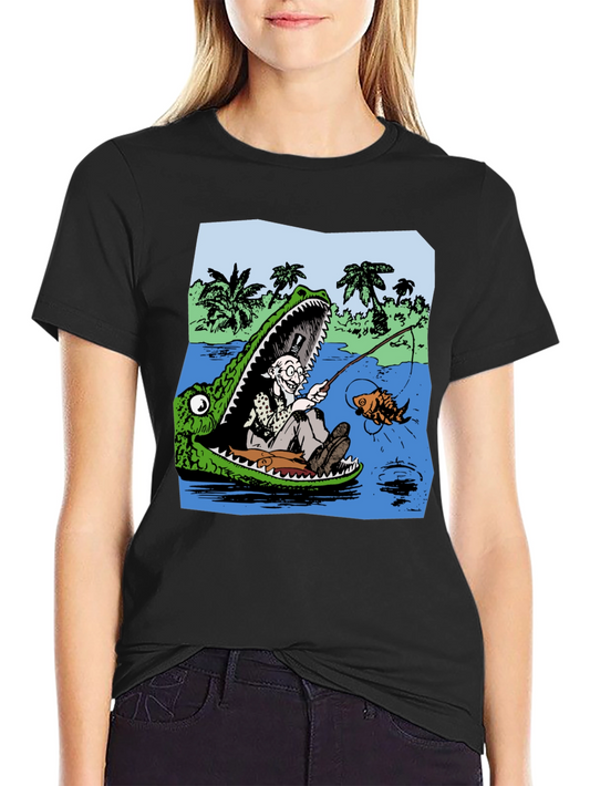 Crocodile Fisherman Graphic Tee
