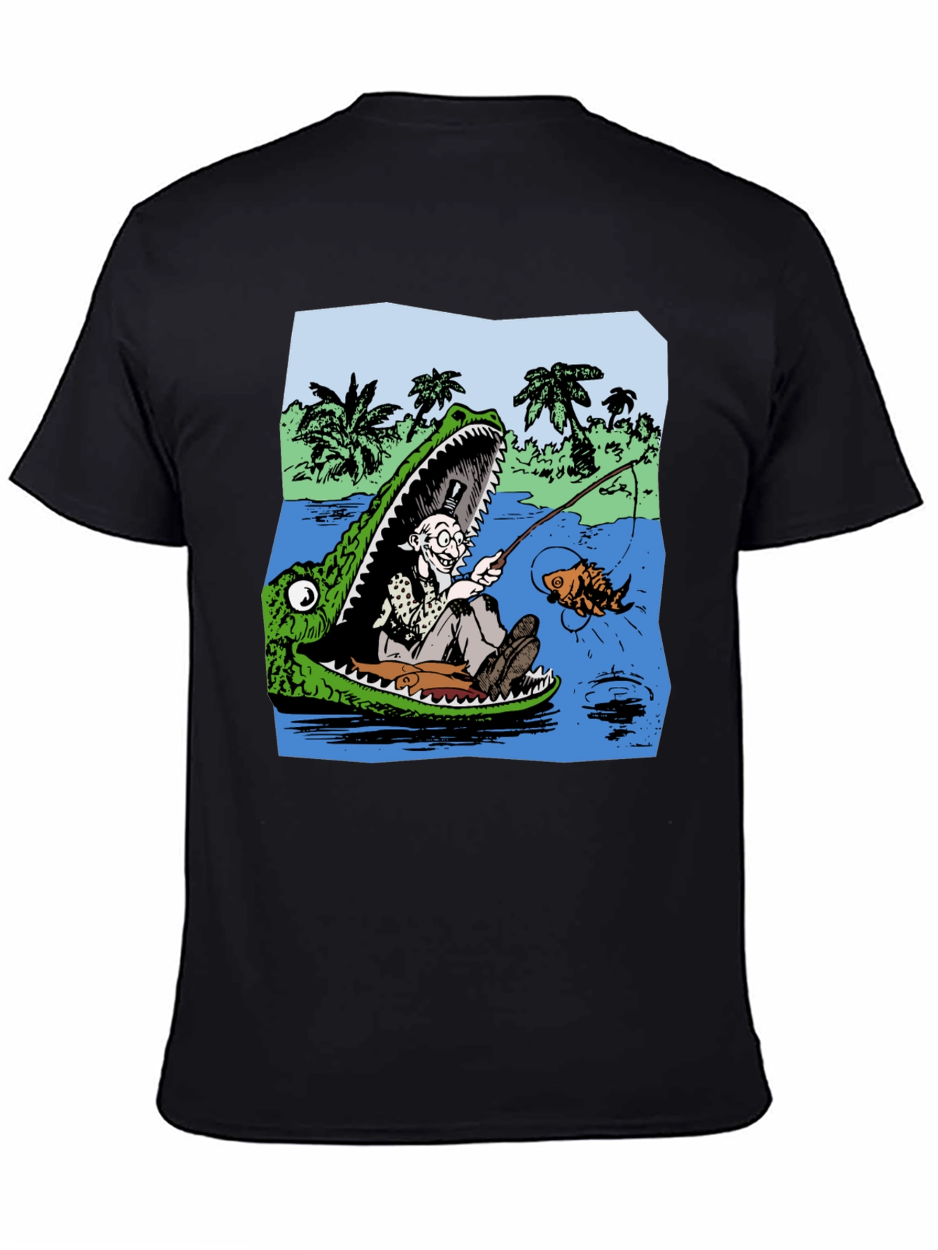 Crocodile Fisherman Graphic Tee