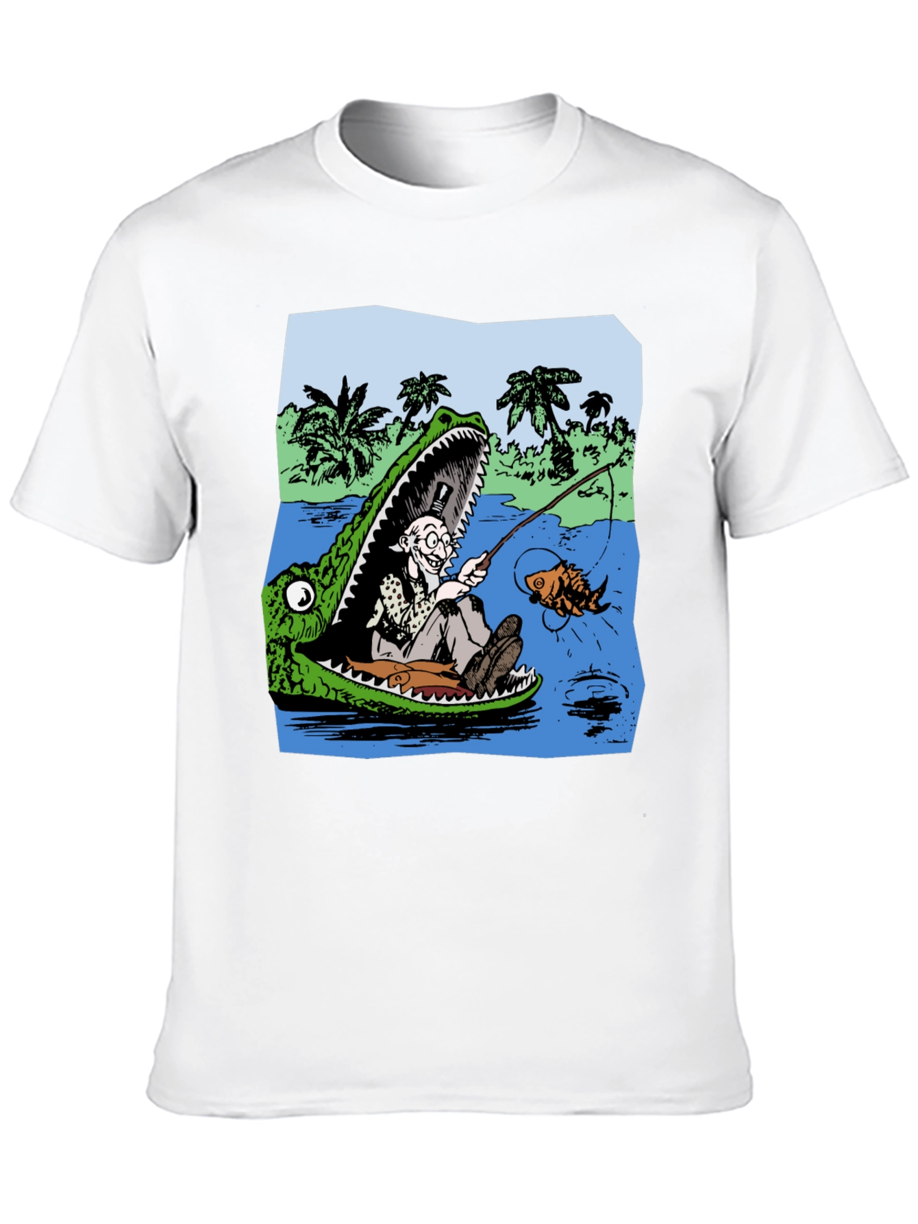 Crocodile Fisherman Graphic Tee