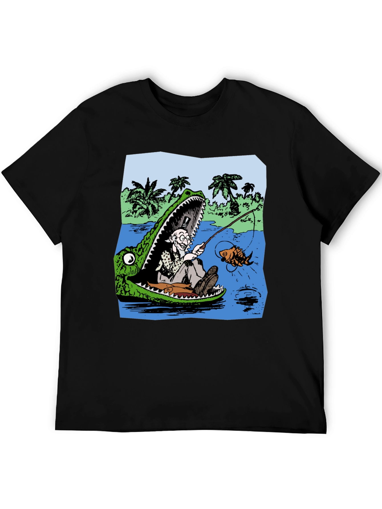 Crocodile Fisherman Graphic Tee