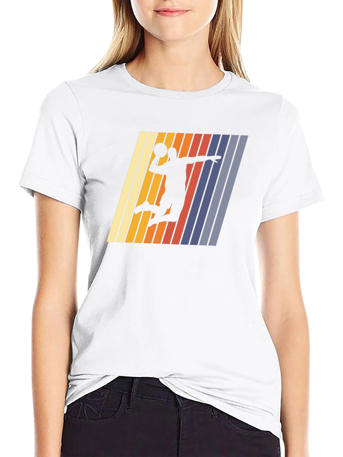 Retro Basketball Silhouette Graphic Tee