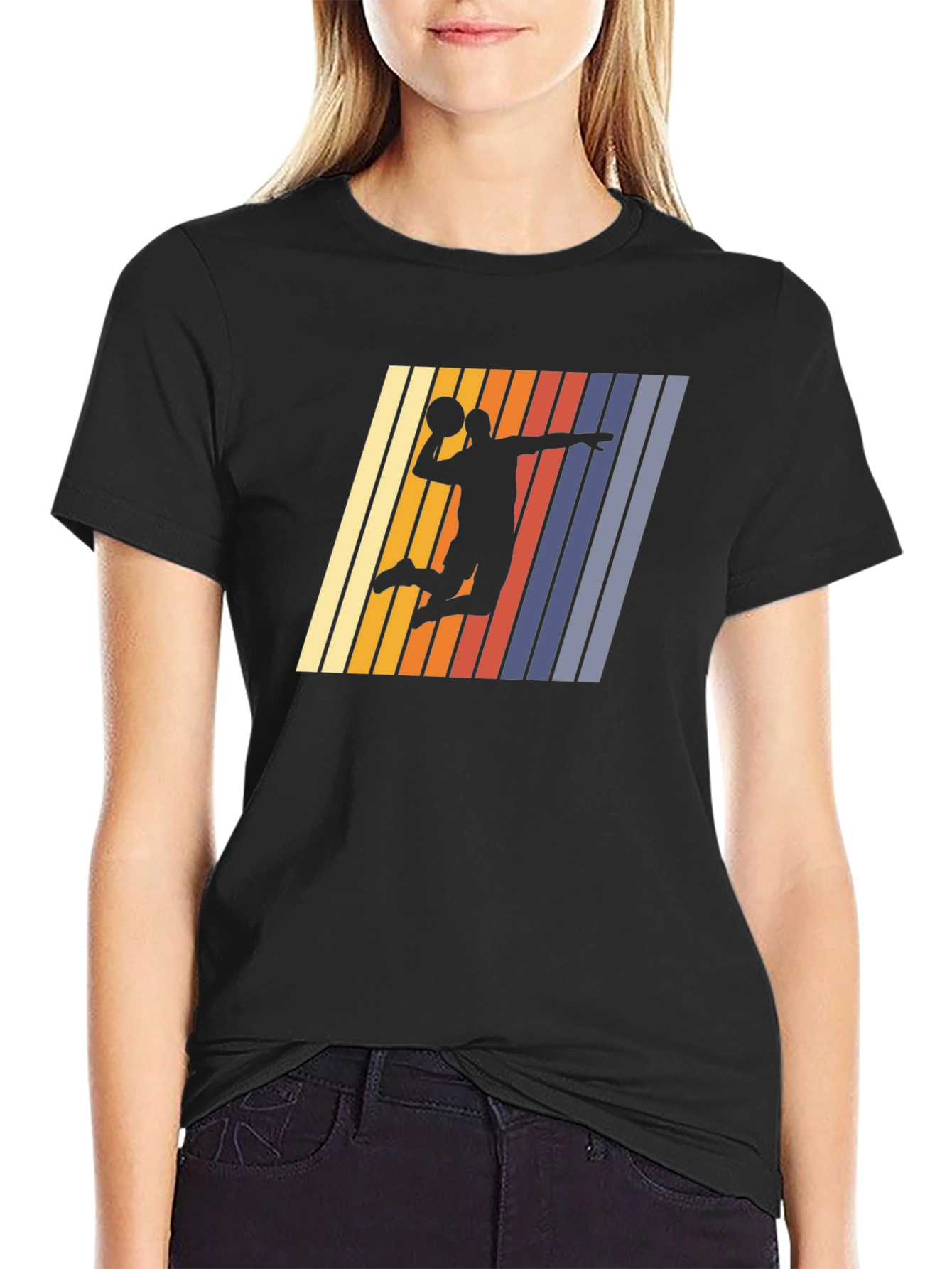 Retro Basketball Silhouette Graphic Tee