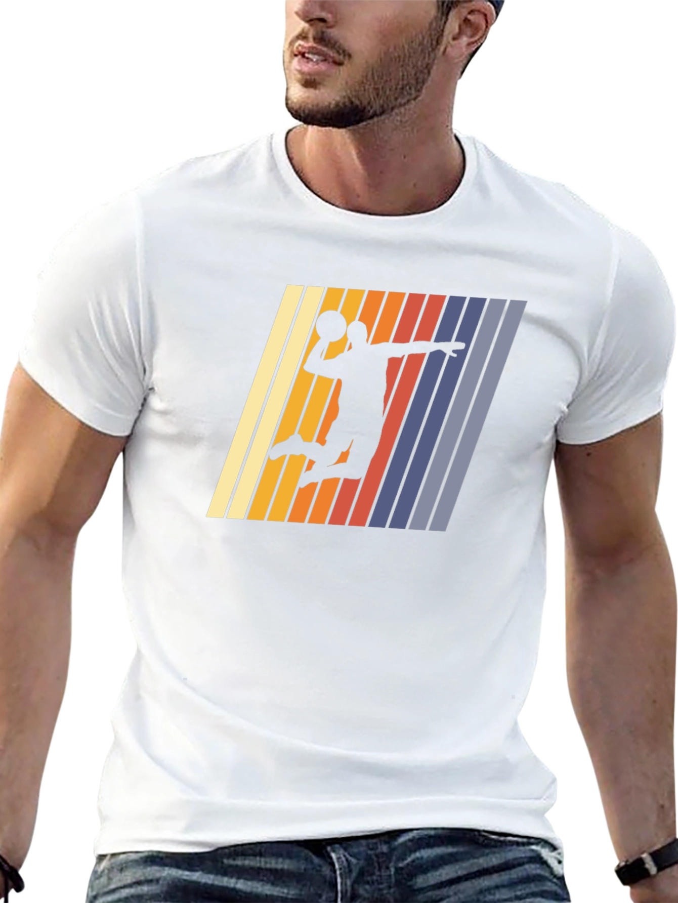 Retro Basketball Silhouette Graphic Tee