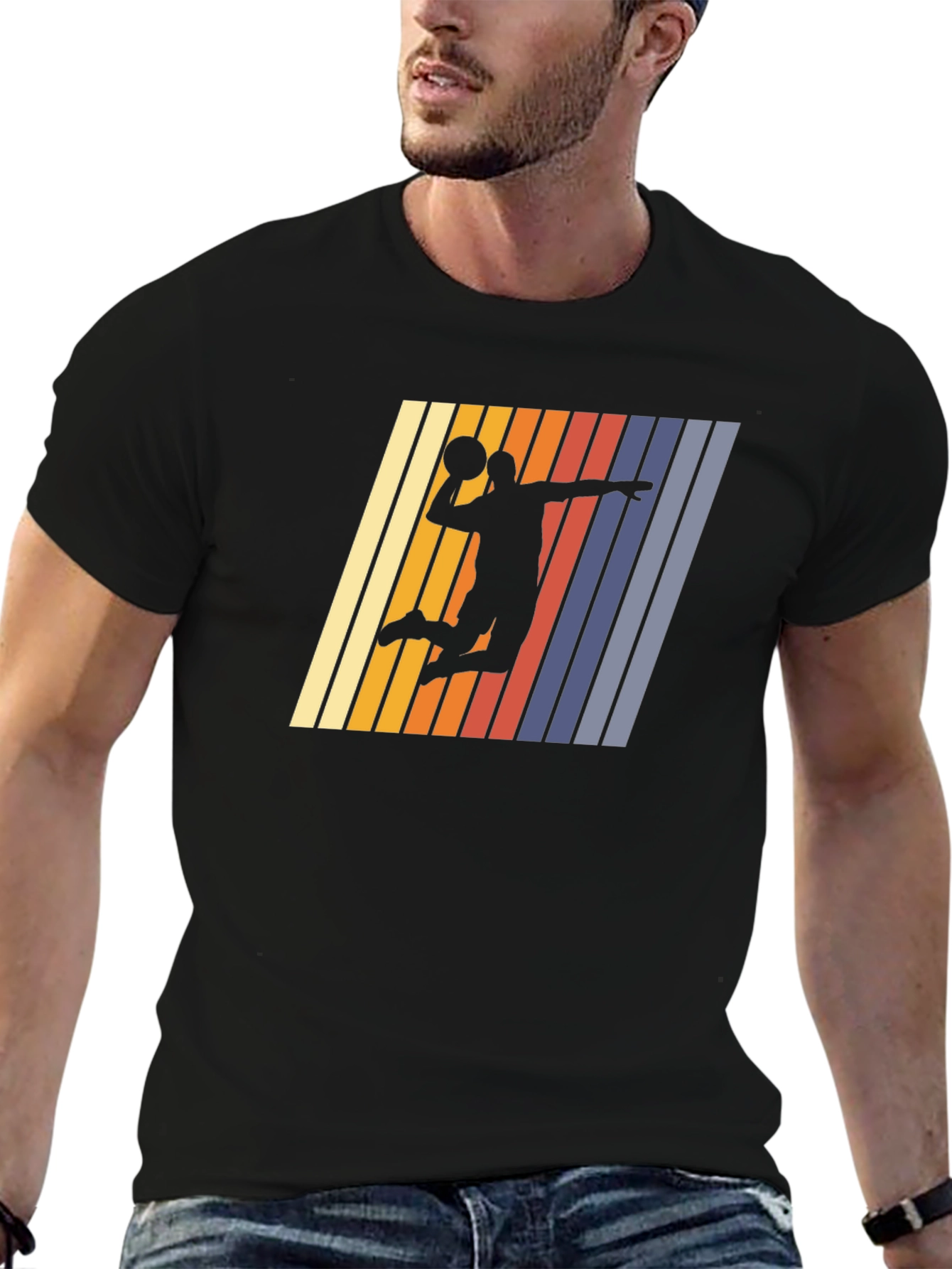 Retro Basketball Silhouette Graphic Tee