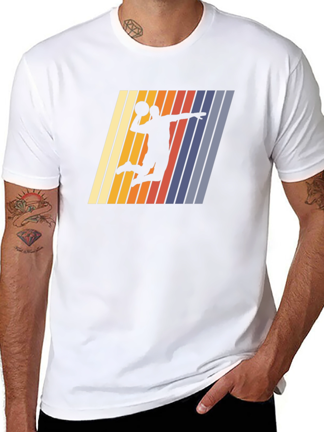 Retro Basketball Silhouette Graphic Tee