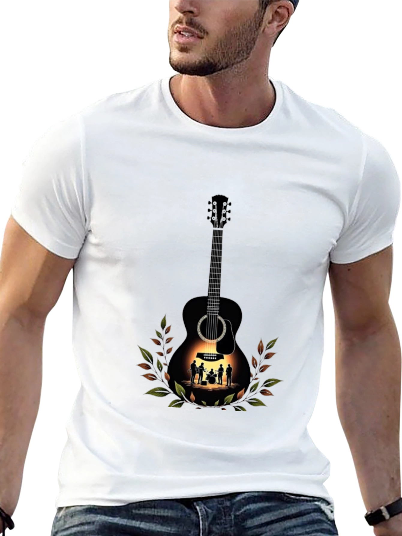 Guitar Band Tee - Black Graphic T-Shirt