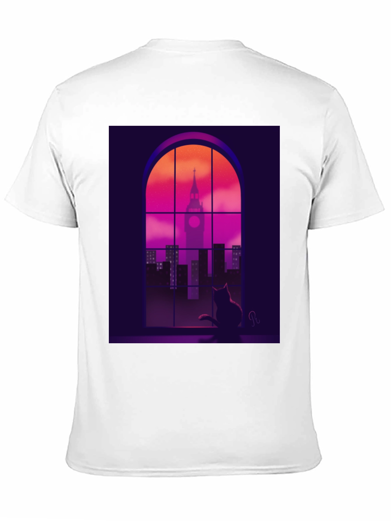 Cat Silhouette Cityscape T-Shirt