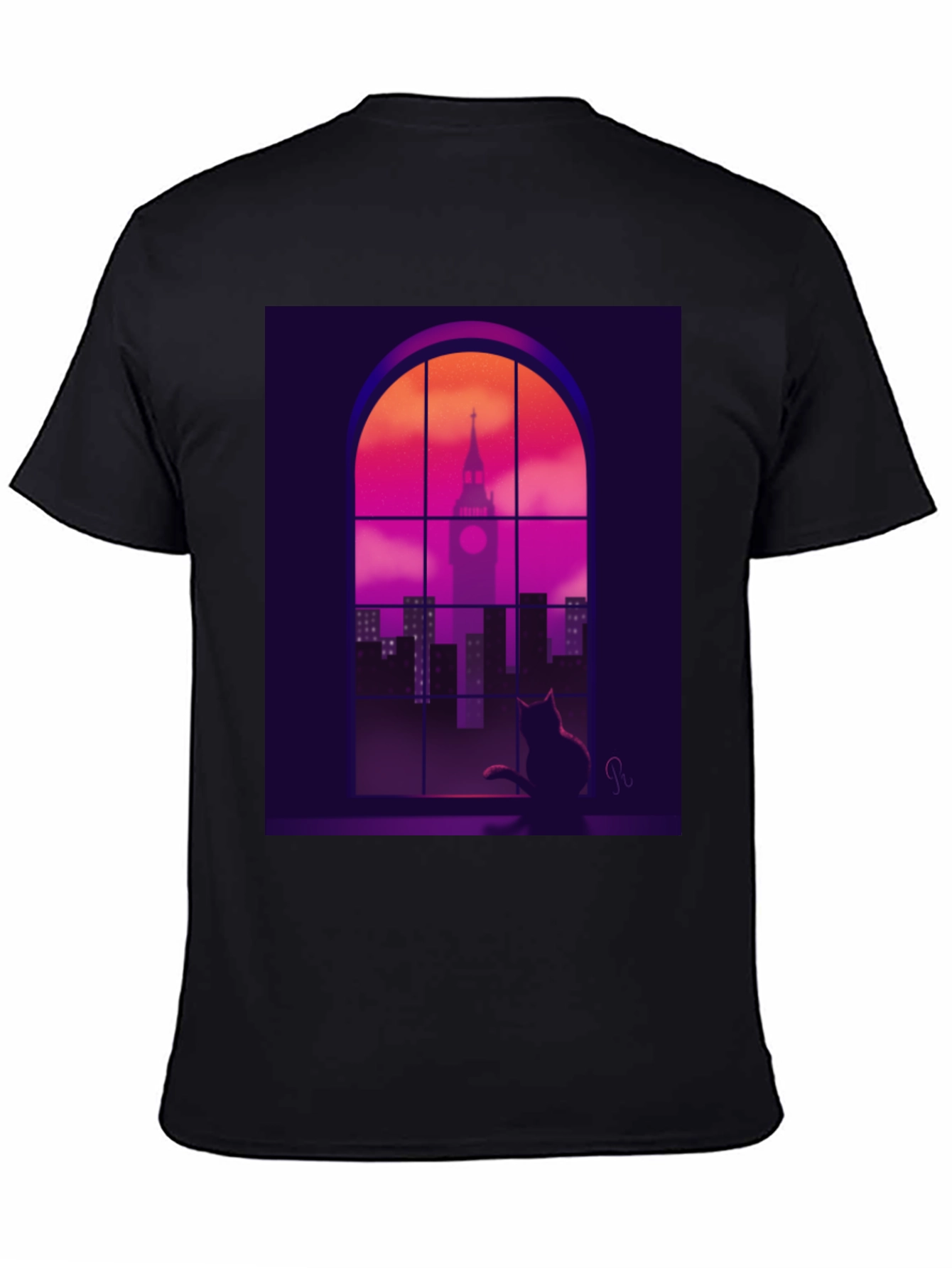 Cat Silhouette Cityscape T-Shirt