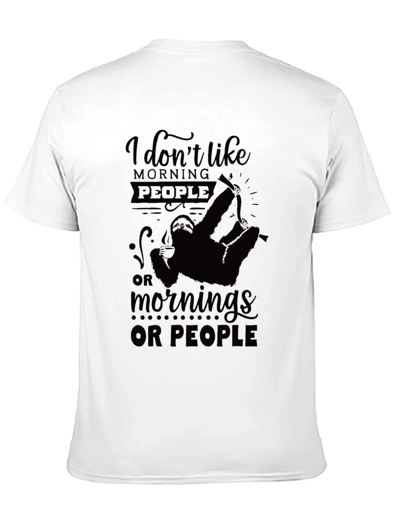I Dont Like Morning People Black Graphic Tee
